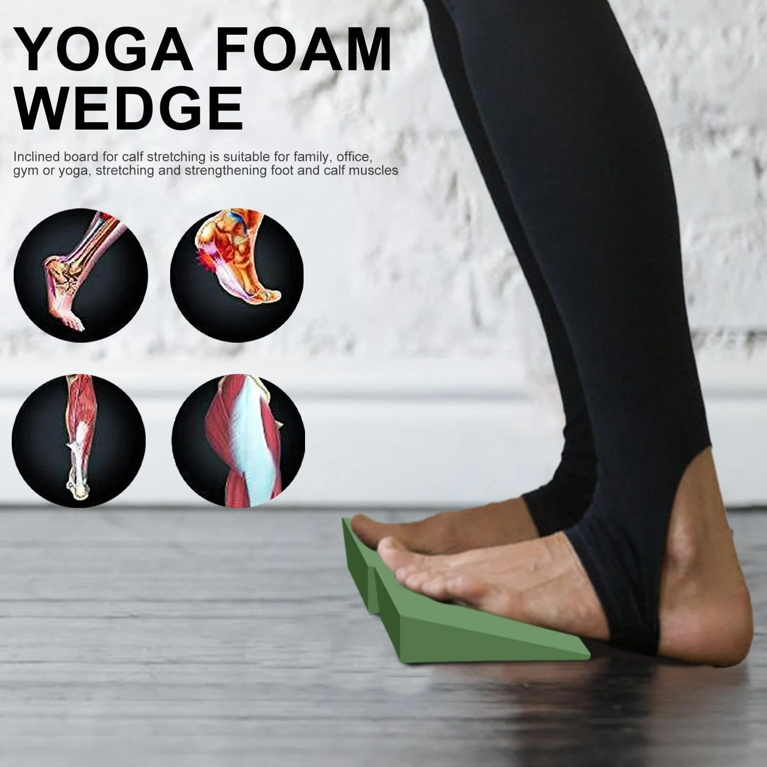 Sko?na deska do rozci?gania ?ydek | Lekki i przeno?ny antypo?lizgowy klin z podniesionym obcasem | Klin do jogi, trwa?y sprz?t do ?wicze? w domu do treningu kolan na palcach, fitnessu, jogi Eubeisaqi