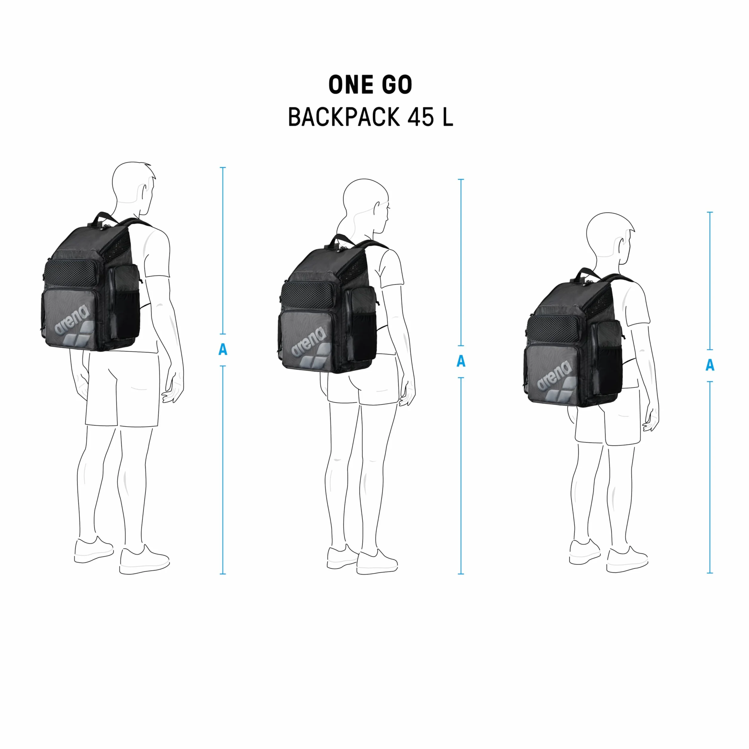 arena Plecak unisex One Go 45 l torby (1 szt.)