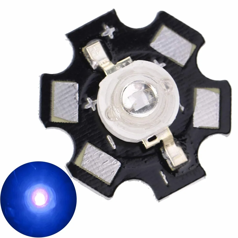 3W 395nm-400nm Ultrafioletowy Układ LED Wysokiej Mocy Koraliki do Lampy UV z Aluminiową Podstawą 25 Szt.