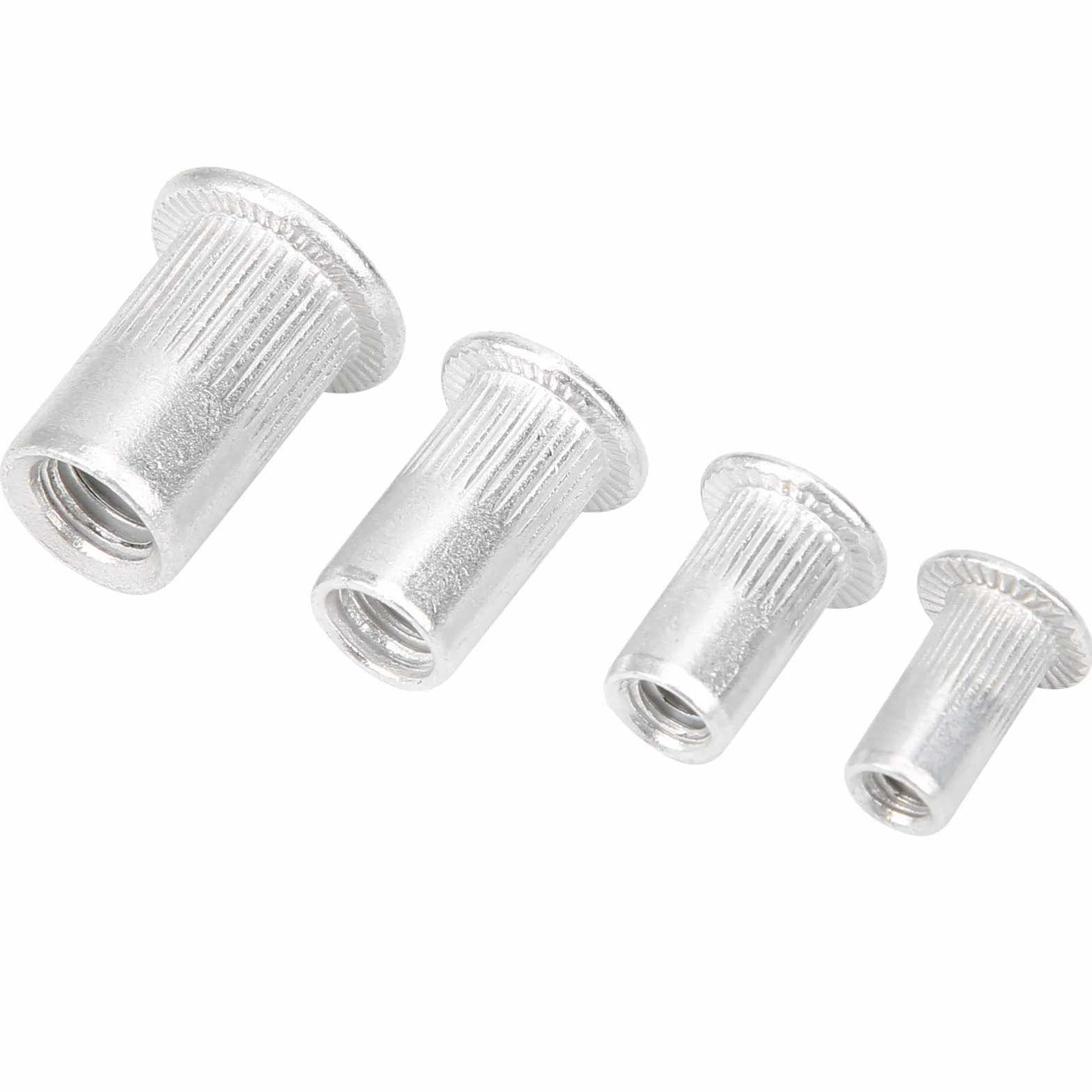 Nakrętki nitowe aluminiowe z łbem płaskim M3 M4 M5 M6 zestaw 200 szt.