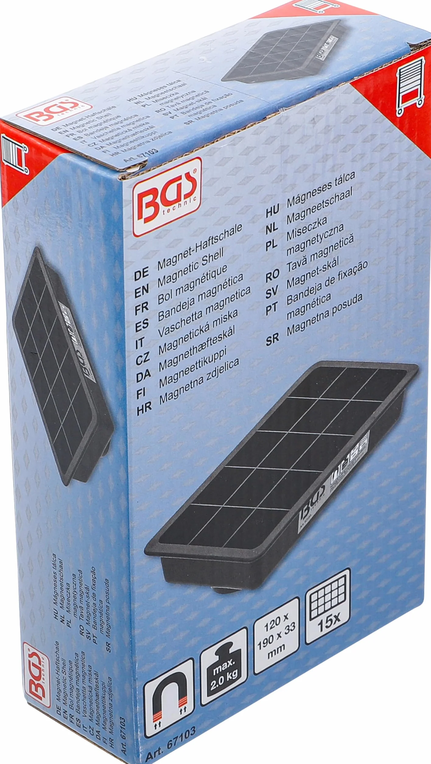 BGS 67103 Miseczka magnetyczna 15 przegródek 120 x 190 mm