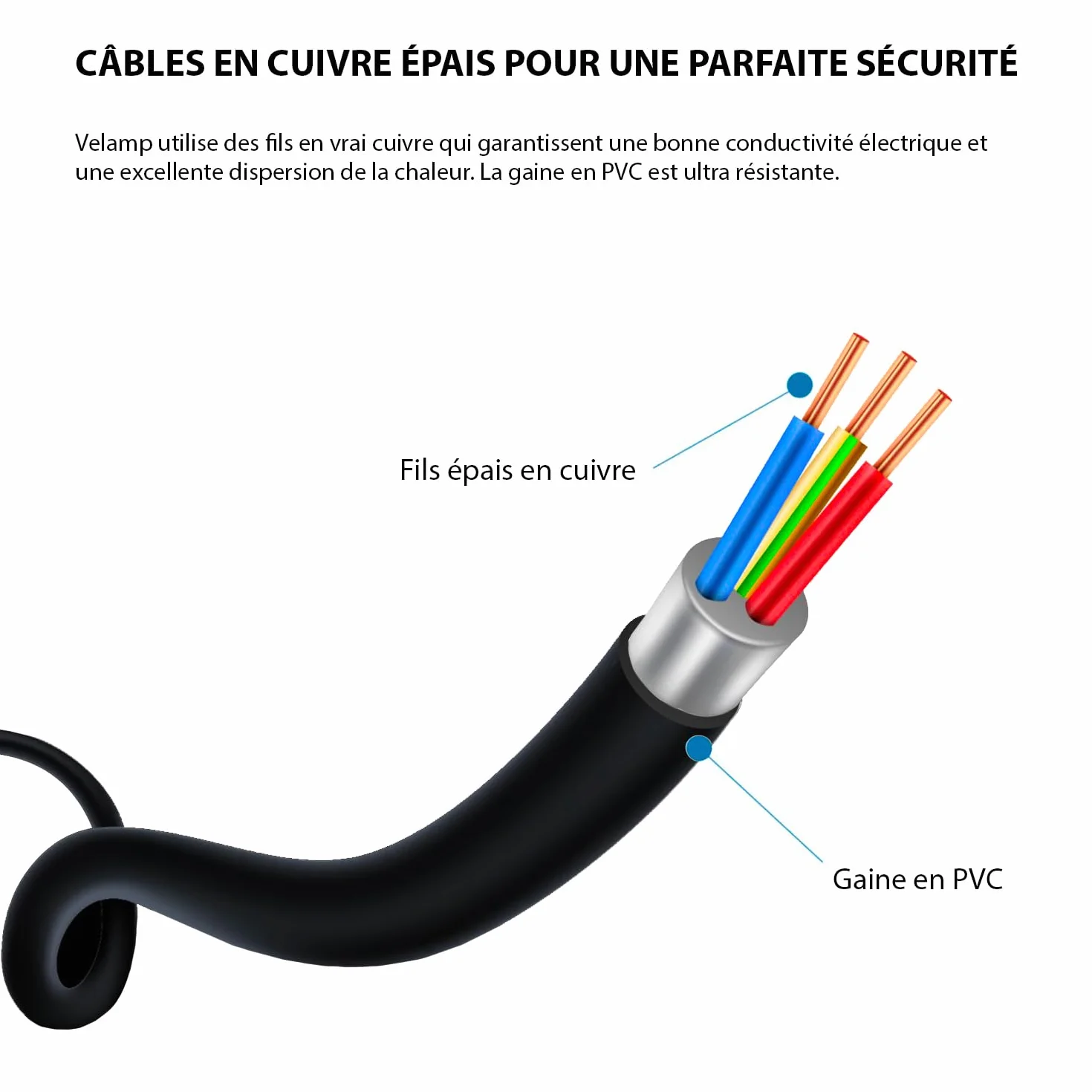 Velamp REEL-FR-40 Rallonge Prolongateur électrique 40 m avec enrouleur 4 Prises 16 A section 3G1,5 mm² + coupe-circuit. Noir et Rouge