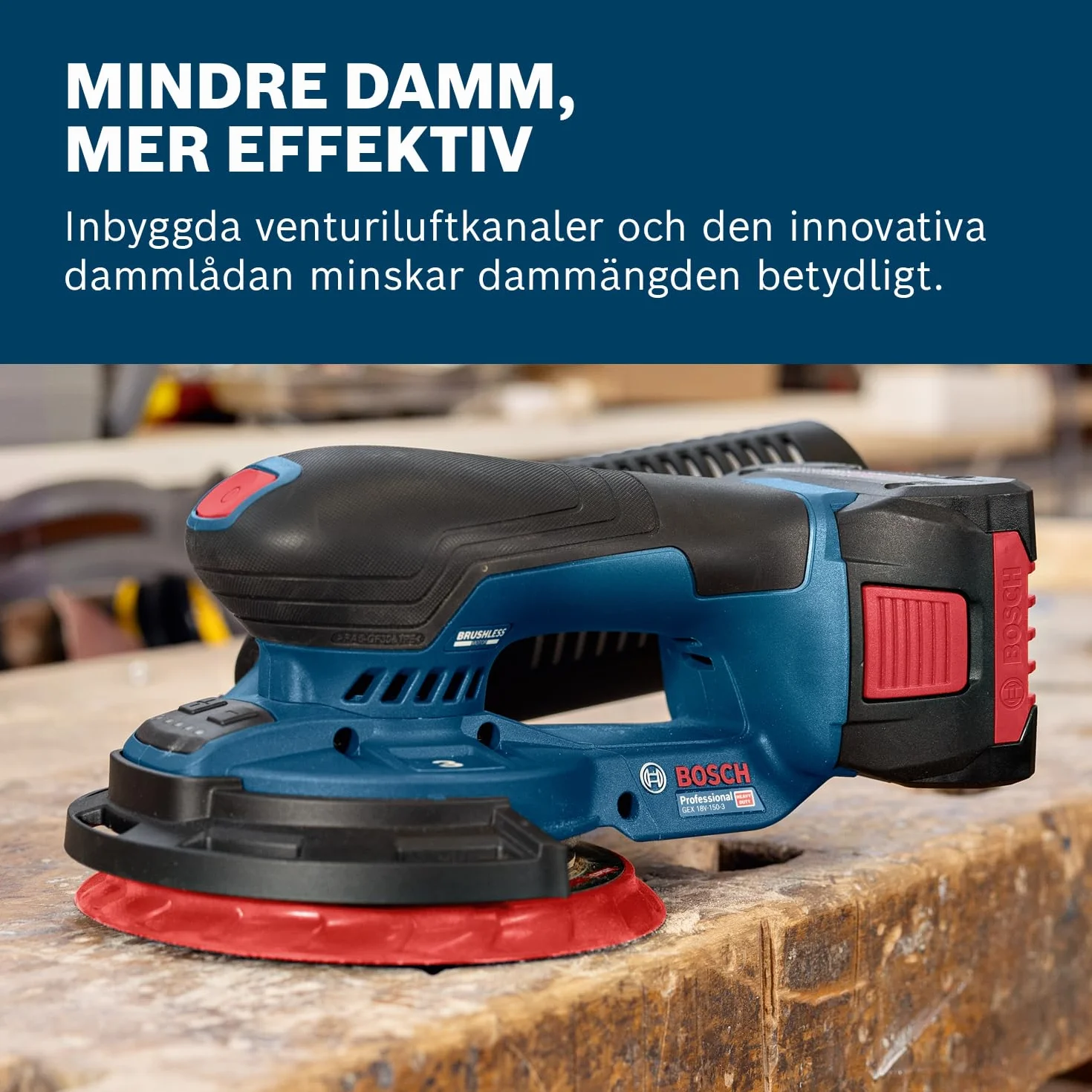 Bosch Professional GEX 18V-150-3 akumulatorowa szlifierka z L-BOXX 162