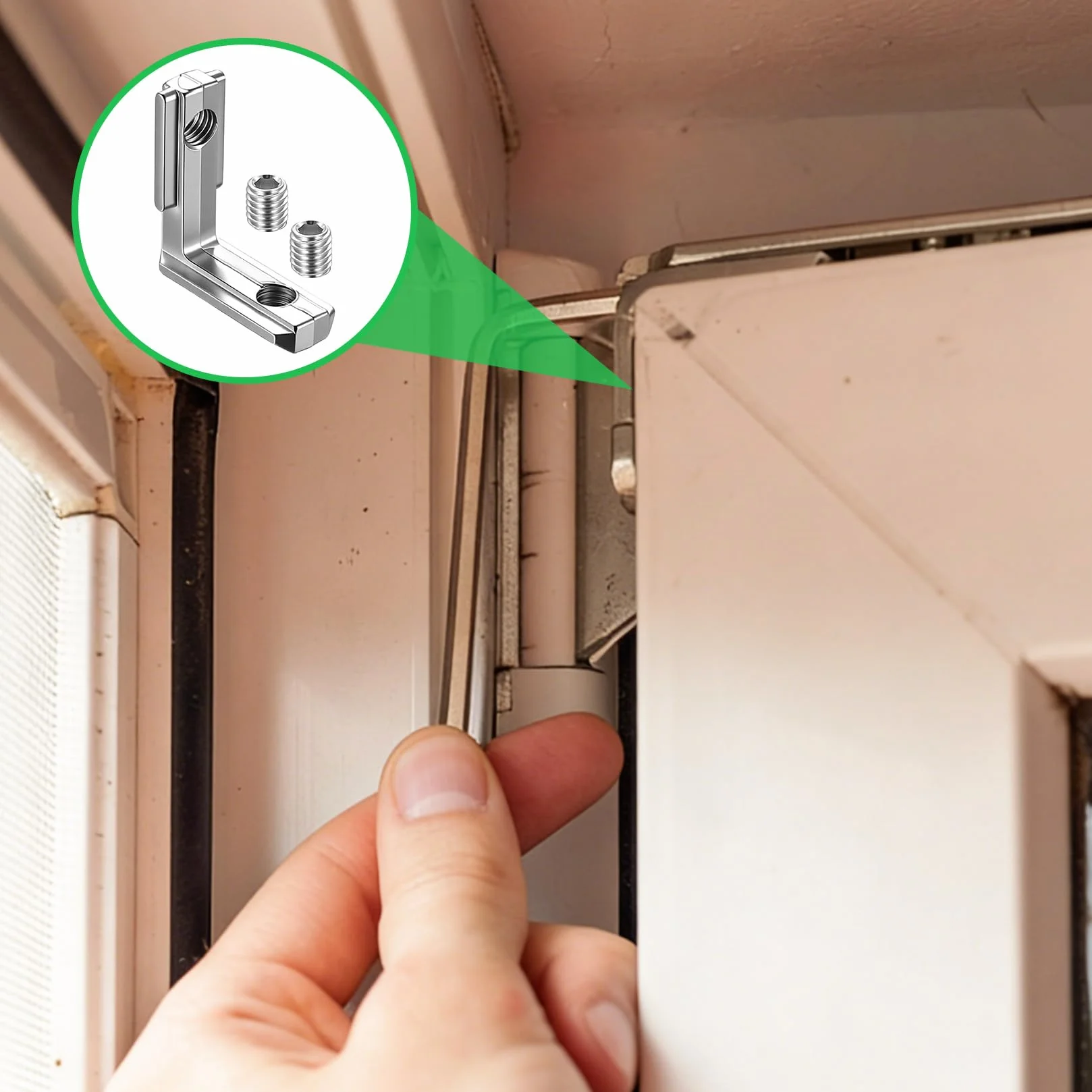 Kątowniki wewnętrzne T-Nut 20x20 do profili aluminiowych 2020, łączniki narożne M5, rowek 6 T 90°, zestaw 30 szt.
