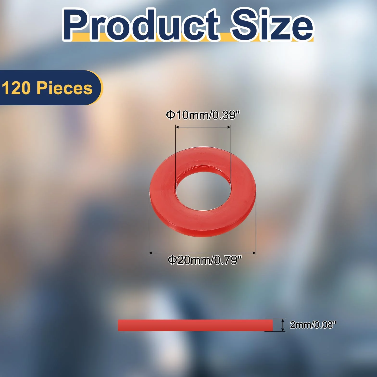 Podkładki nylonowe 10x20x2 mm QUARKZMAN 120 sztuk pierścienie uszczelniające o-ring