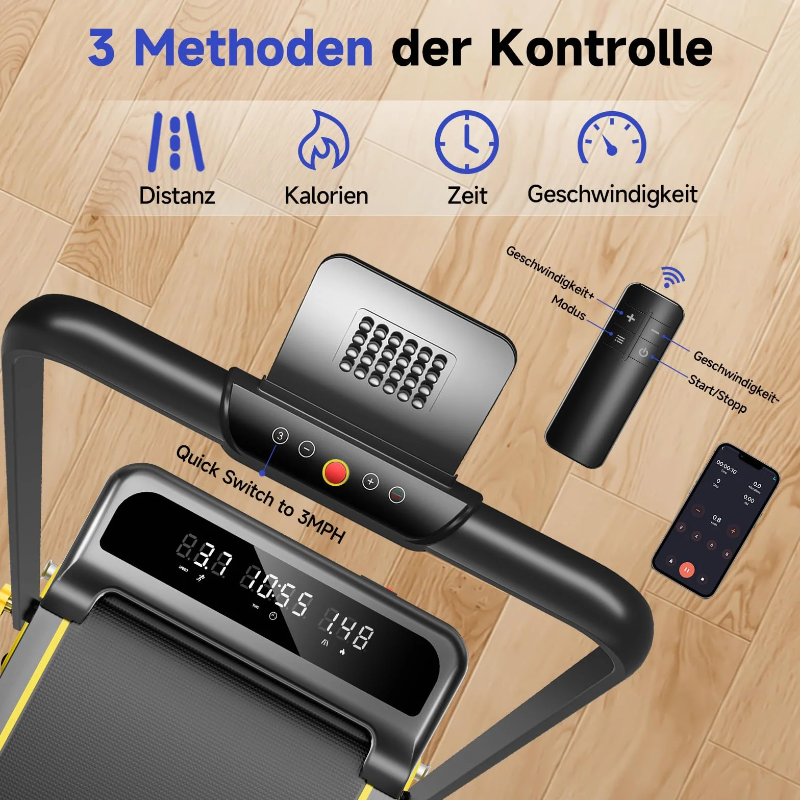 YPOO Bieżnie do domu ze składanym nachyleniem, cicha 2.5HP, bieżnia do biura maksymalne obciążenie 140 kg, podkładka do chodzenia pochylona z uchwytem bieżnia biurko zdalnego sterowania i aplikacja