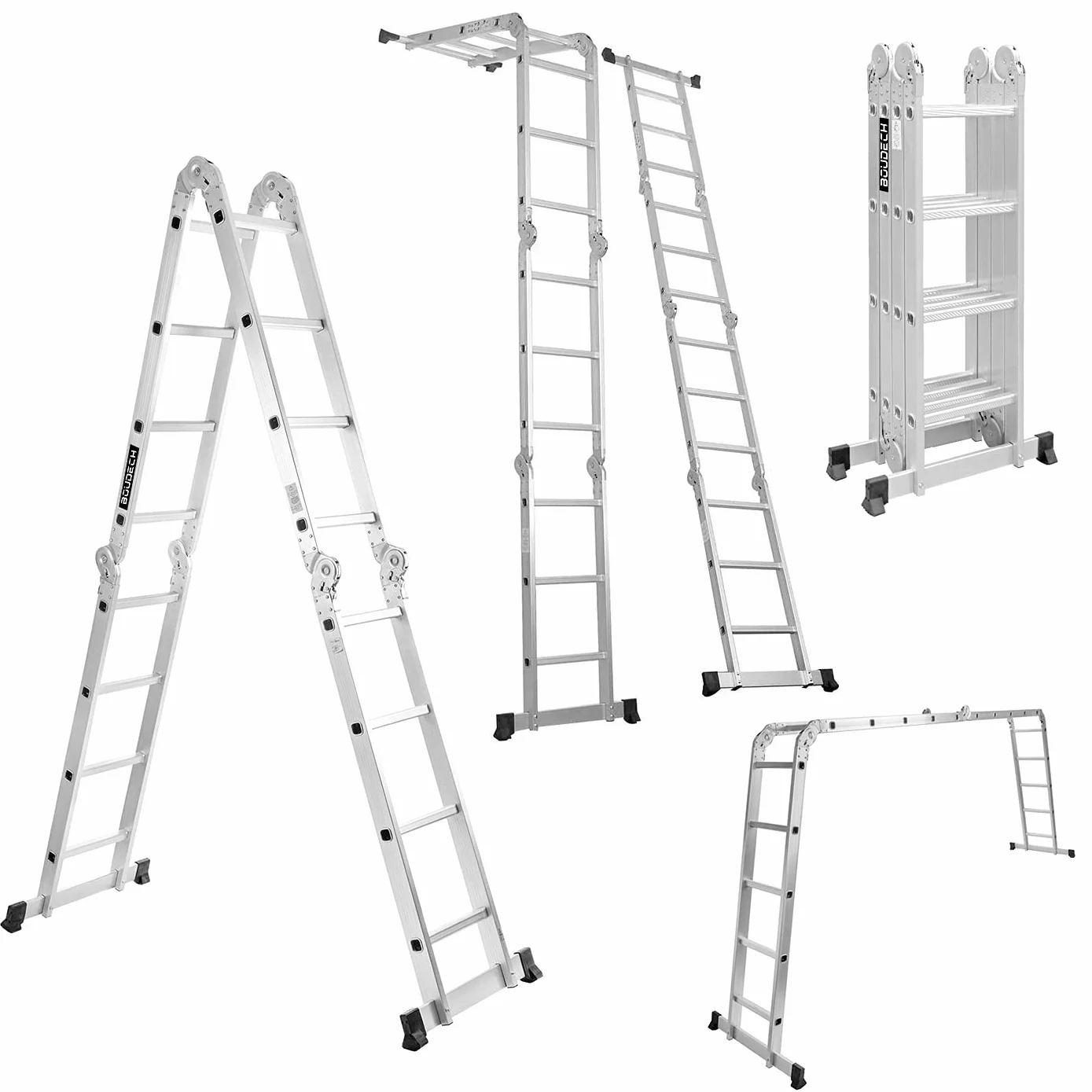Boudech RIG-4x4 aluminiowa składana drabina z platformą rusztowania