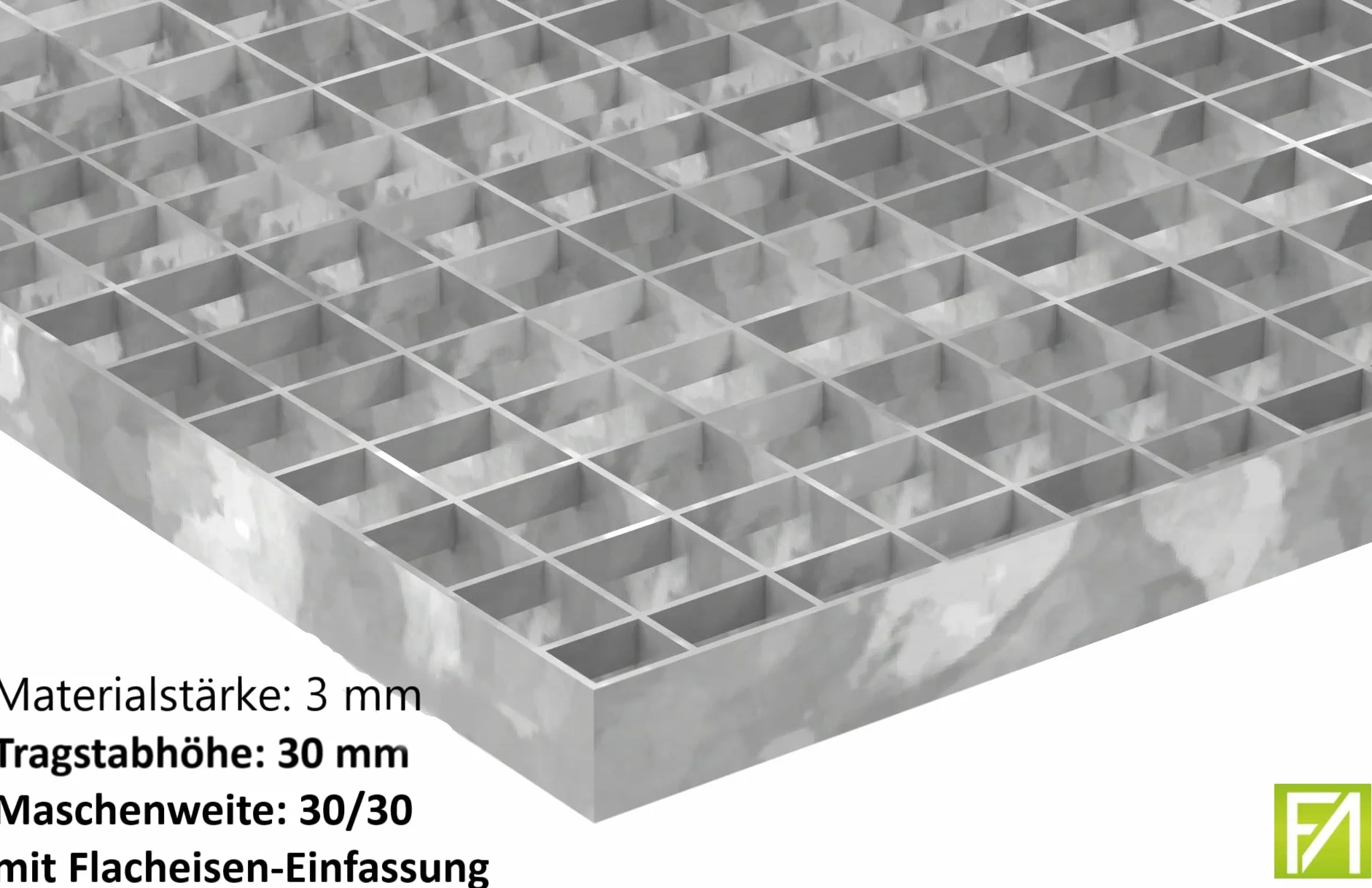 Fenau Ruszt przemysłowy 1000x700x30mm 3mm cynkowany ogniowo 2,29 kN 11,76 kN