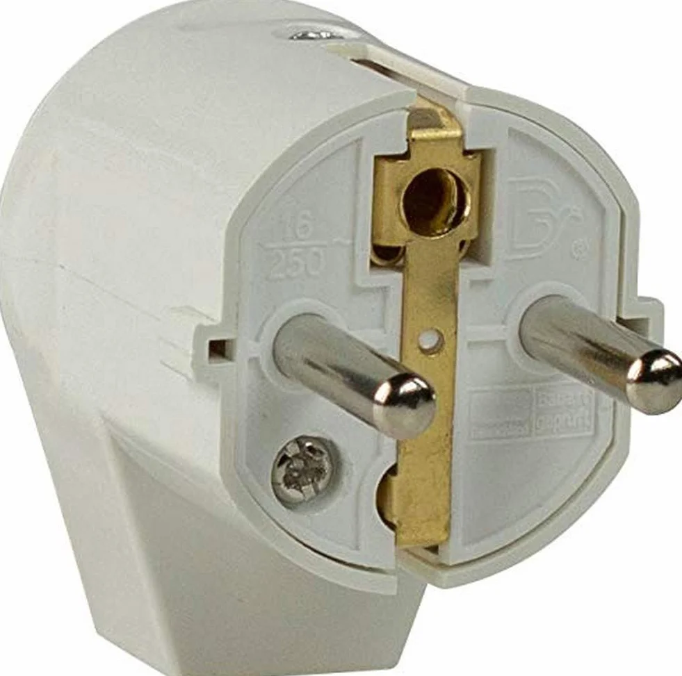 Schwabe 45041 230 V PVC Prostokątny Styk Ochronny z Uziemieniem Biały