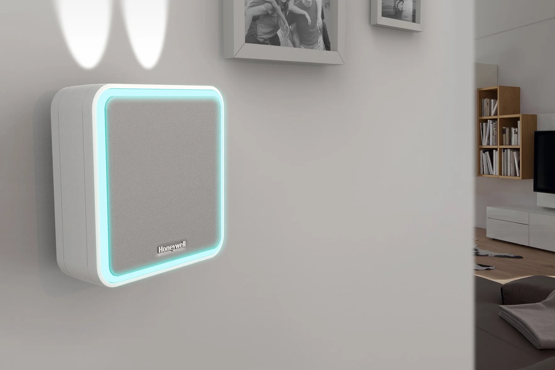 Honeywell Home DC915S Seria 9 przenośny radiowy dzwonek LED biały