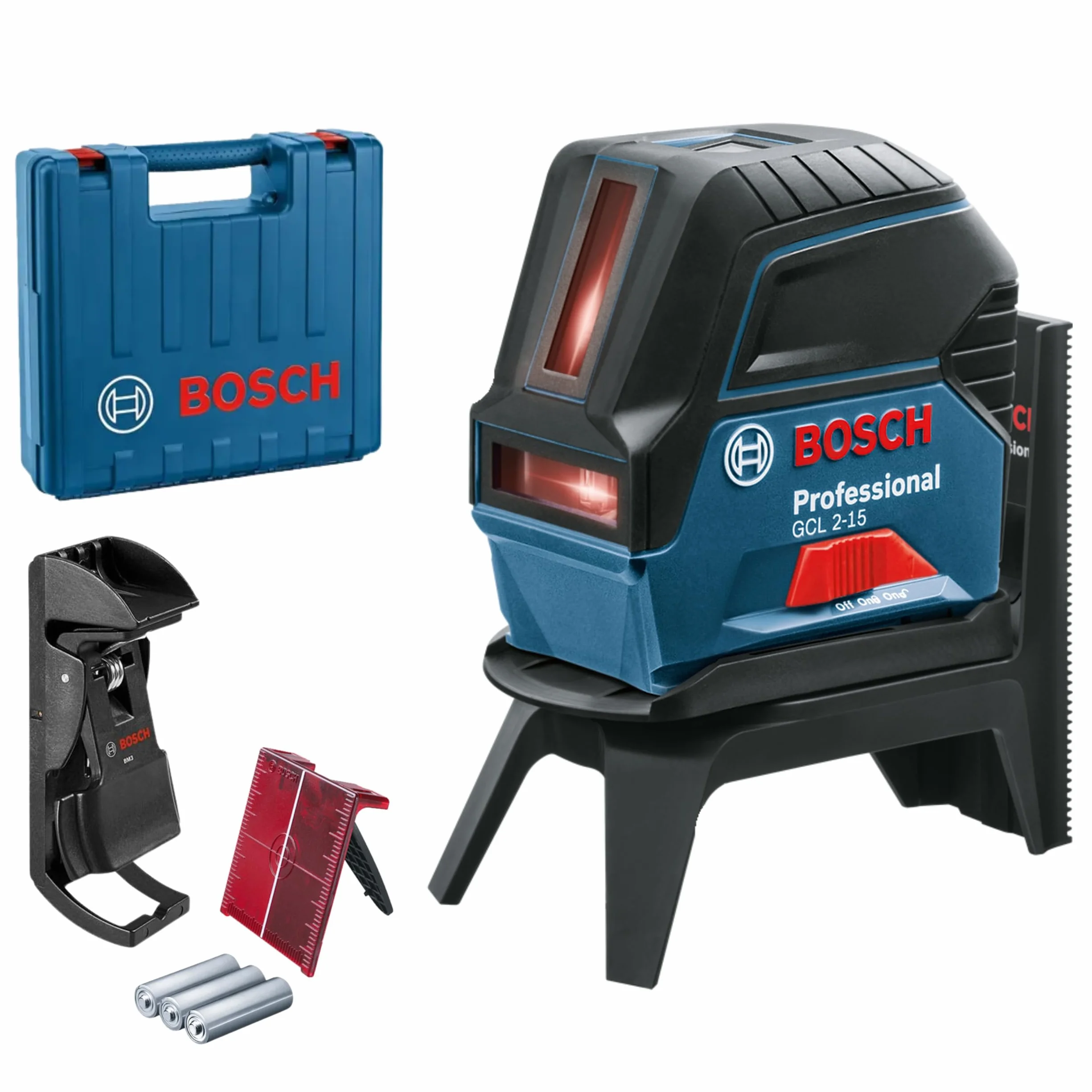 Bosch Professional Laser wielofunkcyjny GCL 2-15 czerwona wiązka zasięg 15 m