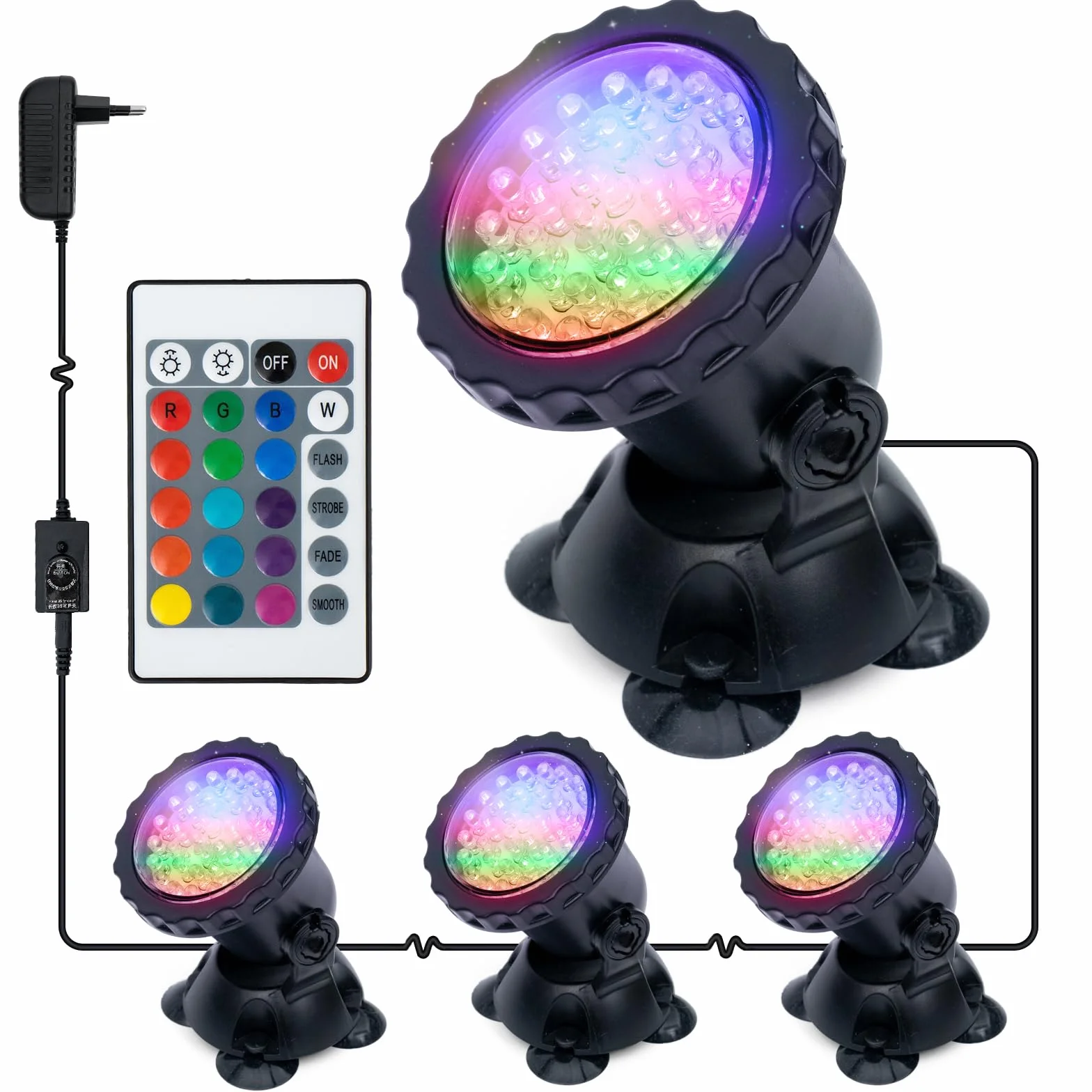 GreenSun Podwodne oświetlenie stawu IP68 RGB z pilotem