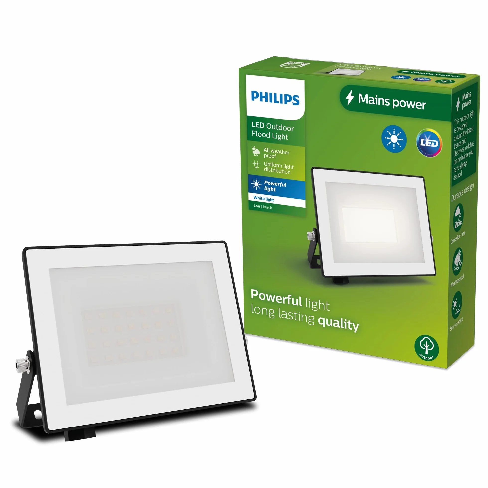 Philips Lois Zewnętrzna Lampa Floodlight 20W 3000K Czarna