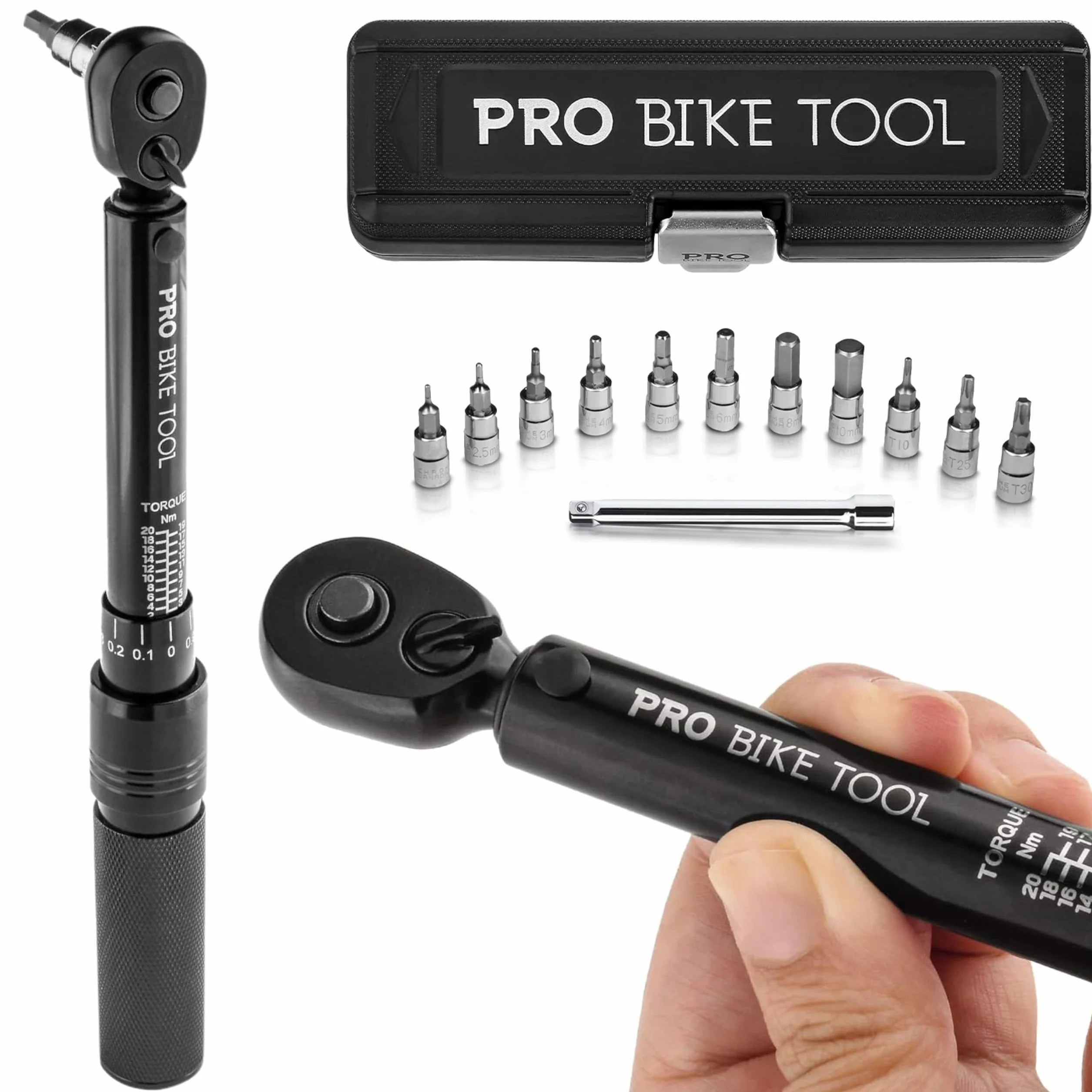 Pro Bike Tool Zestaw kluczy dynamometrycznych do roweru czarny
