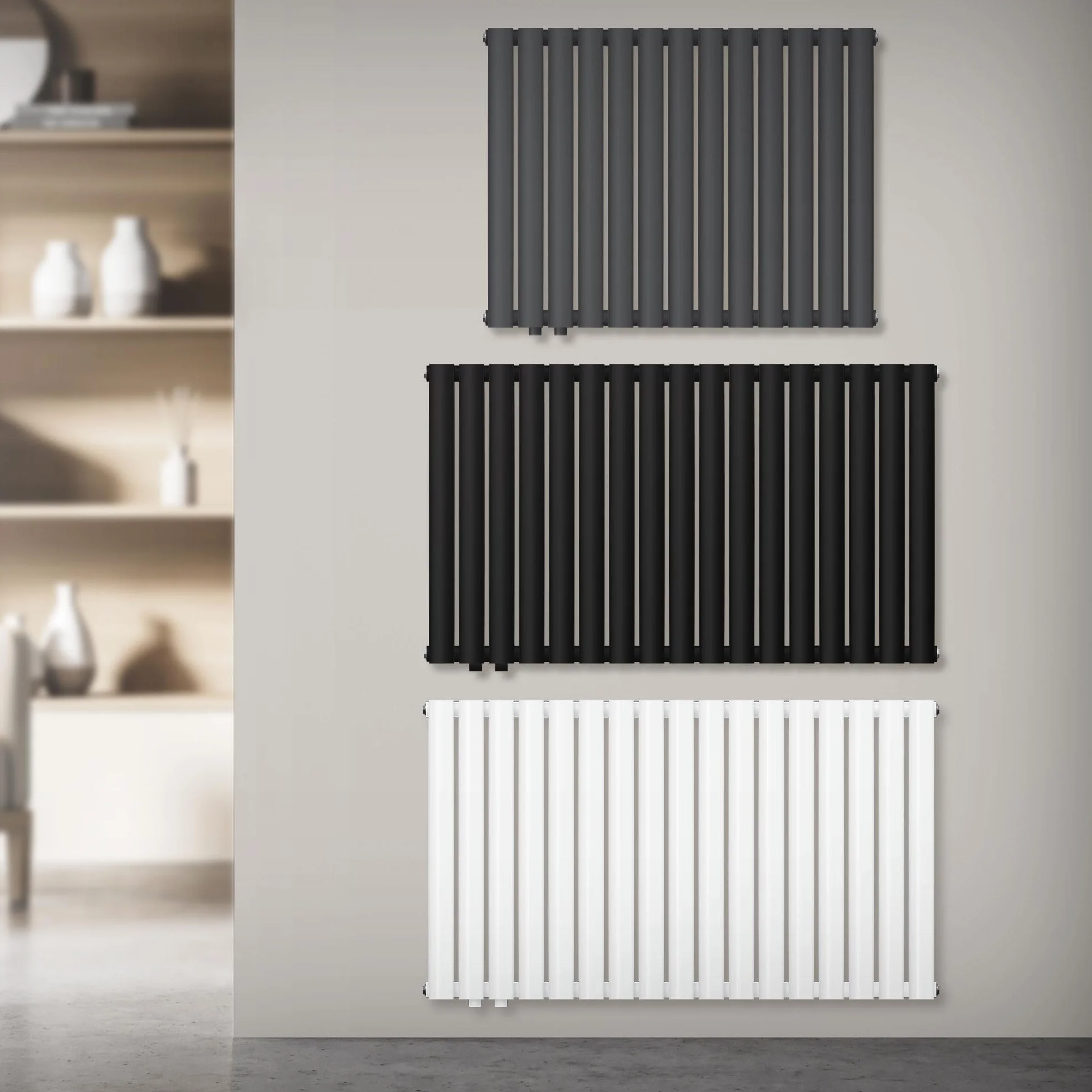 ML-Design Grzejnik Panelowy 600 x 1020 mm Biały Jednowarstwowy Płaski Owalne Rurki Łazienkowy