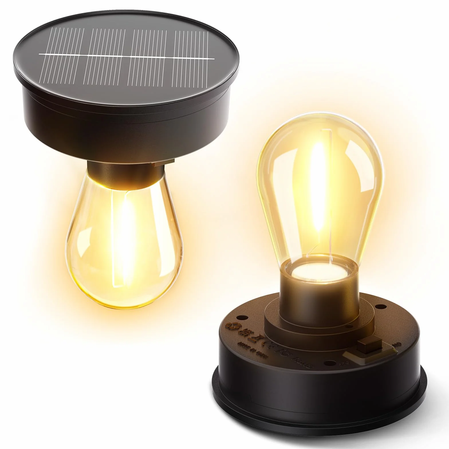 BUCASA Lampa Solarna LED 8 cm do Ogrodu, Części Zamienne, Panel Słoneczny