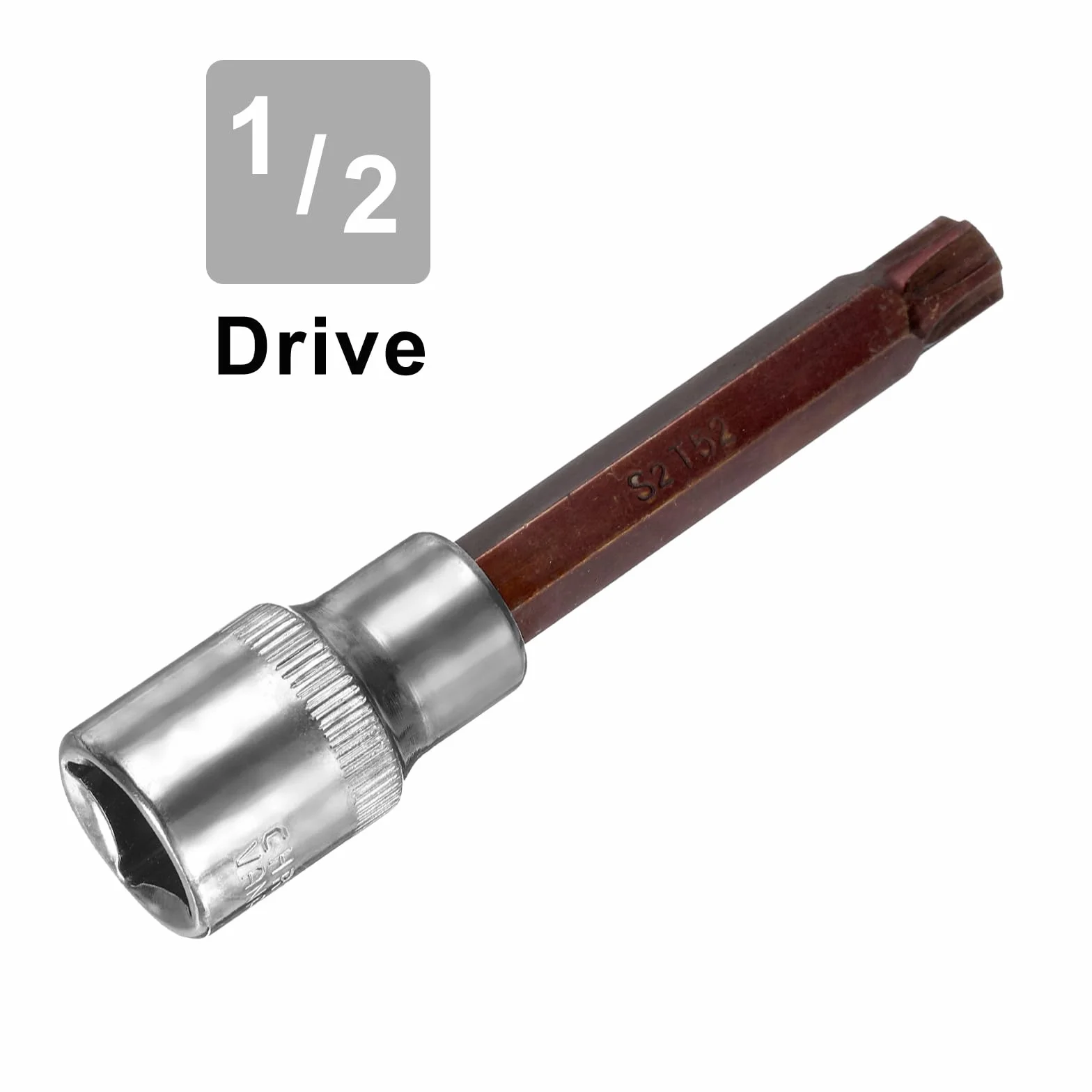 QUARKZMAN 1/2" nasadka Torx T52 tuleja, stal S2 CR-V, długość 4"