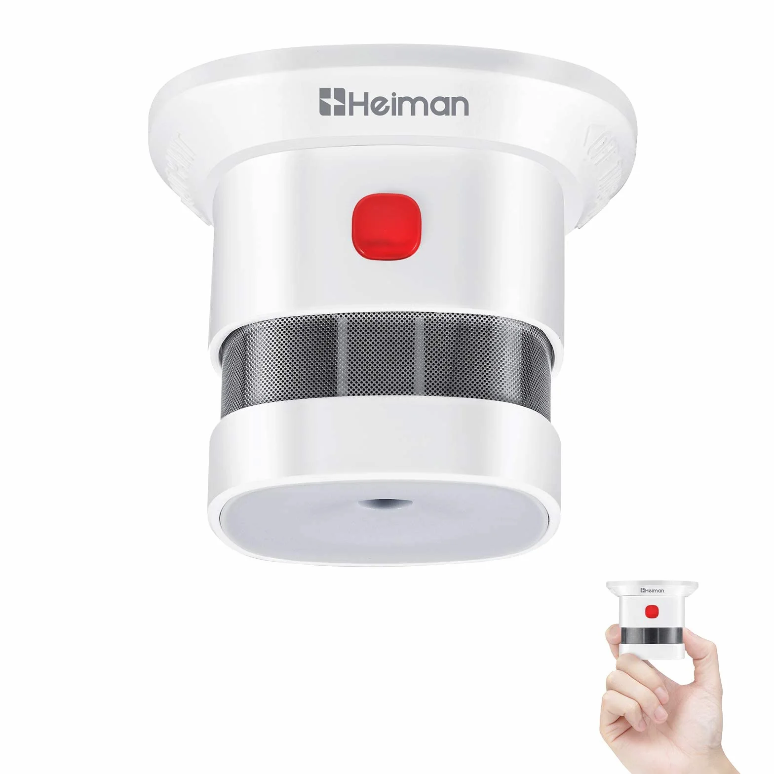 HEIMAN Nano czujnik dymu detektor pożaru TÜV DIN EN 14604 10-letnia bateria fotoelektryczny