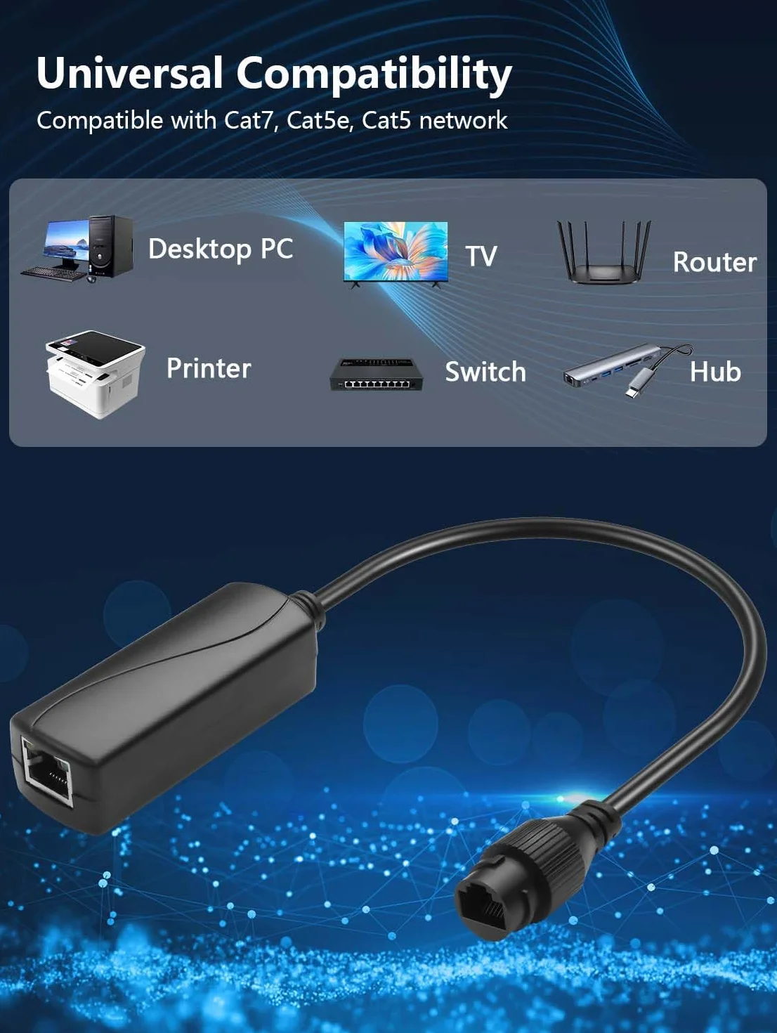 GINTOOYUN Konwerter Poe RJ45 48V na 24V