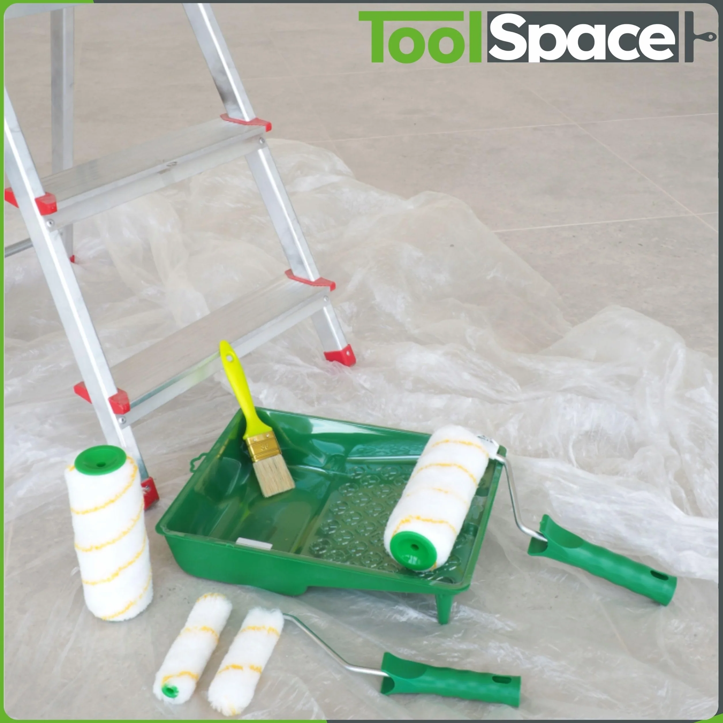 ToolSpace Kuweta malarska 34 x 31,5 cm Duża Wanna Malarska Plastikowe Akcesoria Malarskie Zestaw