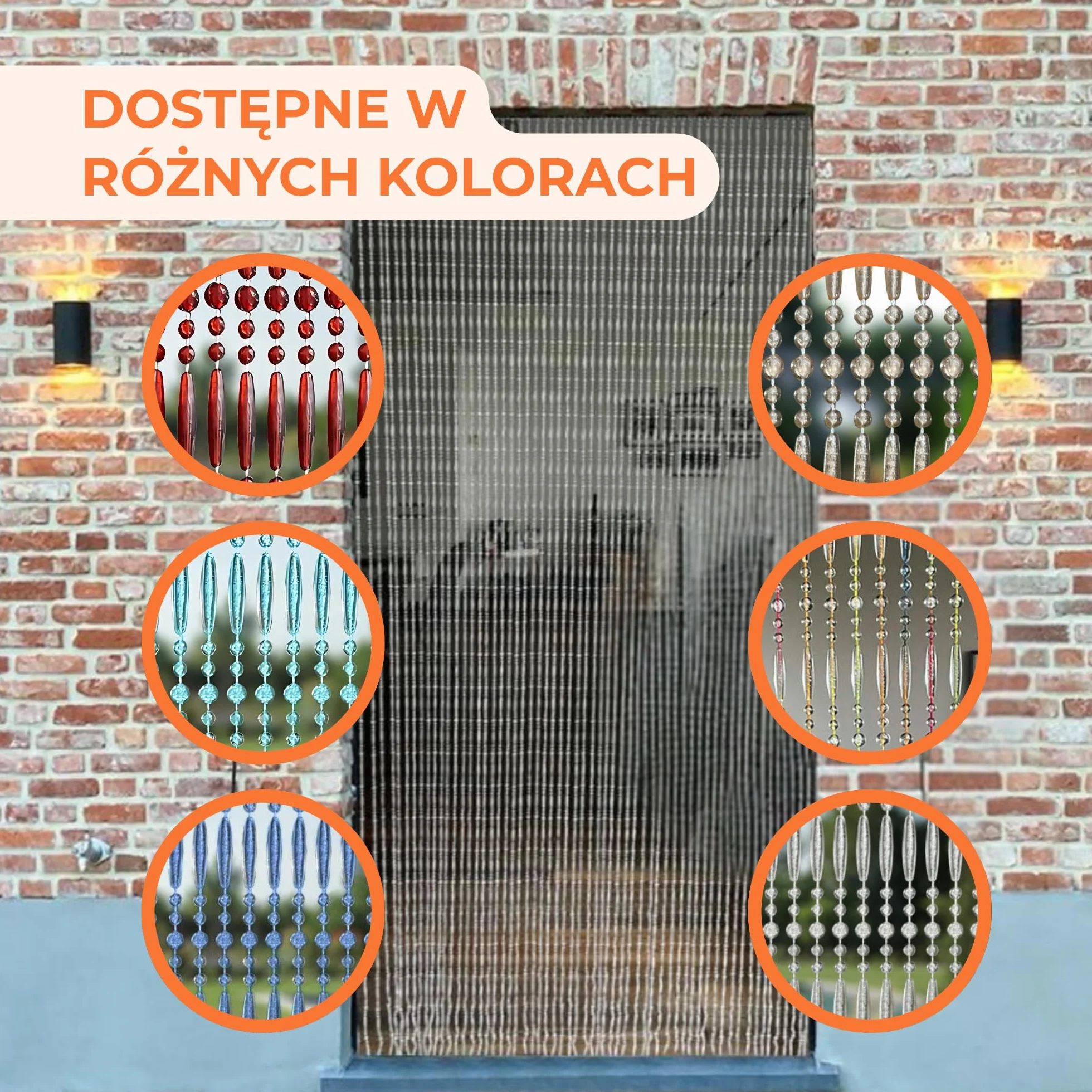 Trente zasłona z koralików, różne rozmiary i kolory, siatka przeciw owadom na drzwi balkonowe, zasłona koralikowa przeciw owadom, moskitiera szampańska 90 × 200 cm