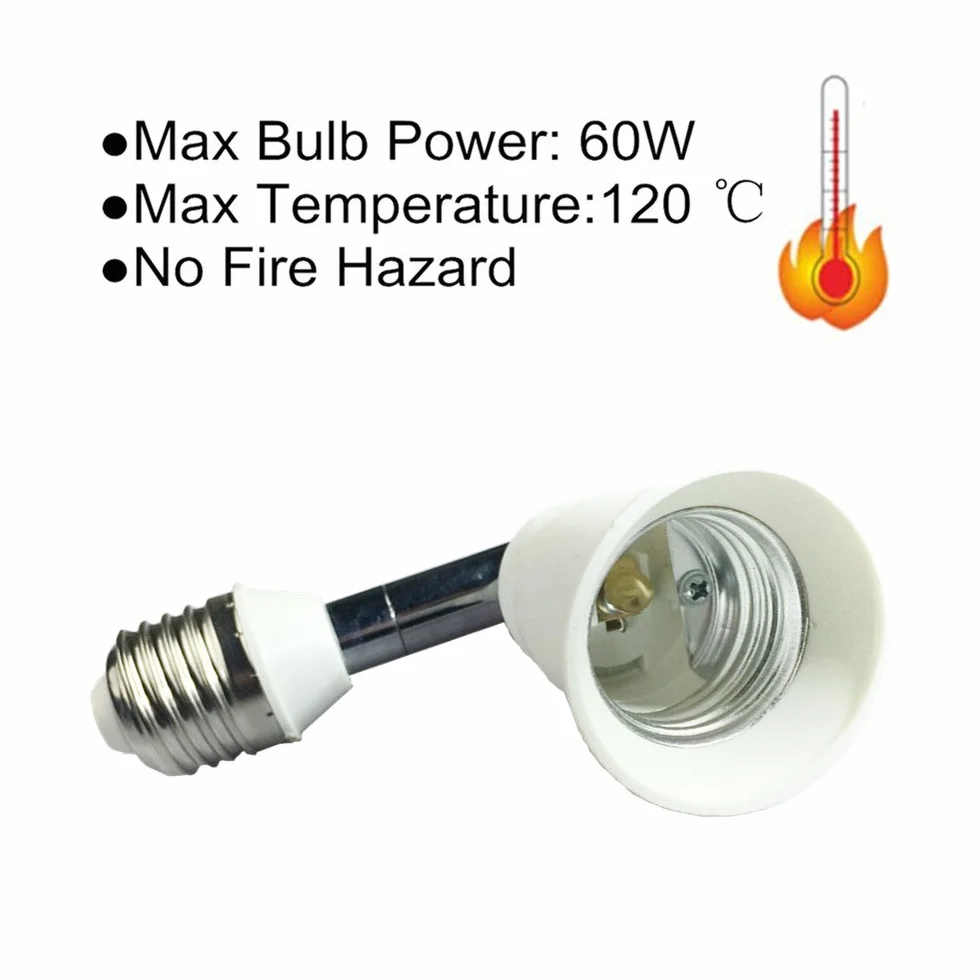 Białe przedłużki E27 14 cm Adapter do lamp LED