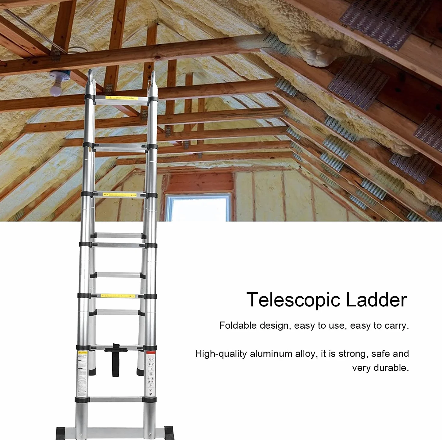 TREPPE Aluminiowa drabina teleskopowa dwustronna 4,4 m