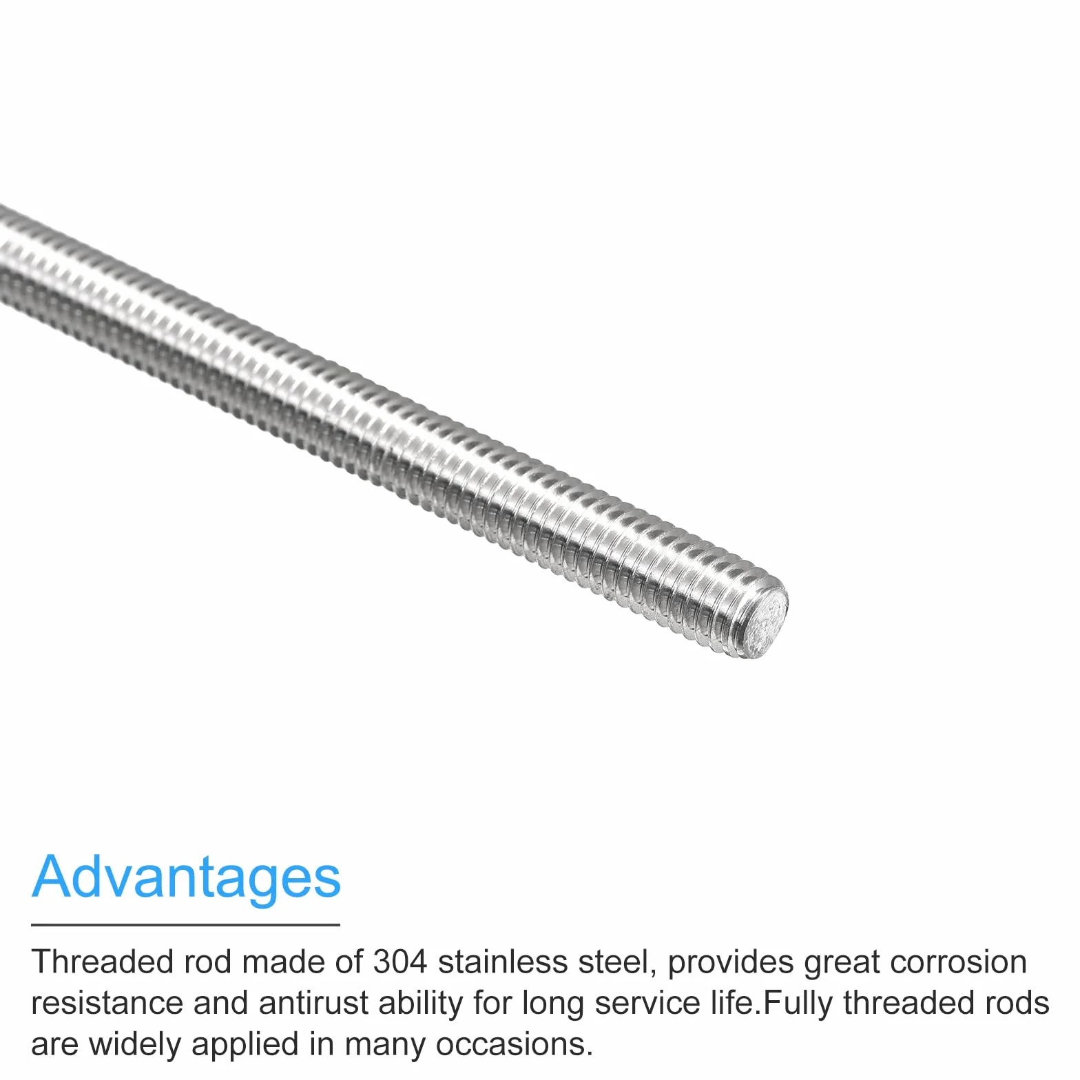 Pręt gwintowany M6 x 300 mm ze stali nierdzewnej 304 Skok gwintu 1 mm 3 szt