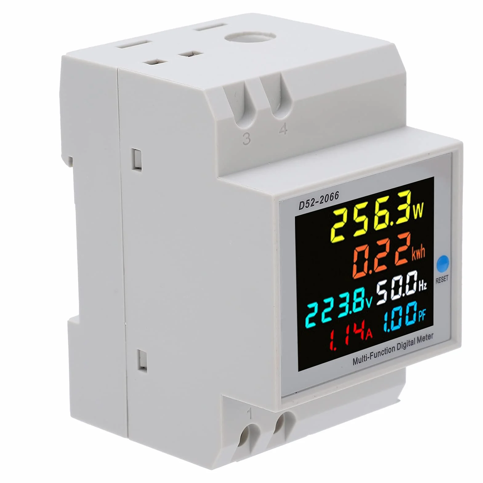 D52 2066 Watowy Licznik Godzin Kolorowy Ekran LCD Wbudowany Transformator Monitorowanie Elektryczne Jednofazowy Licznik Energii AC40.0 do 300.0V