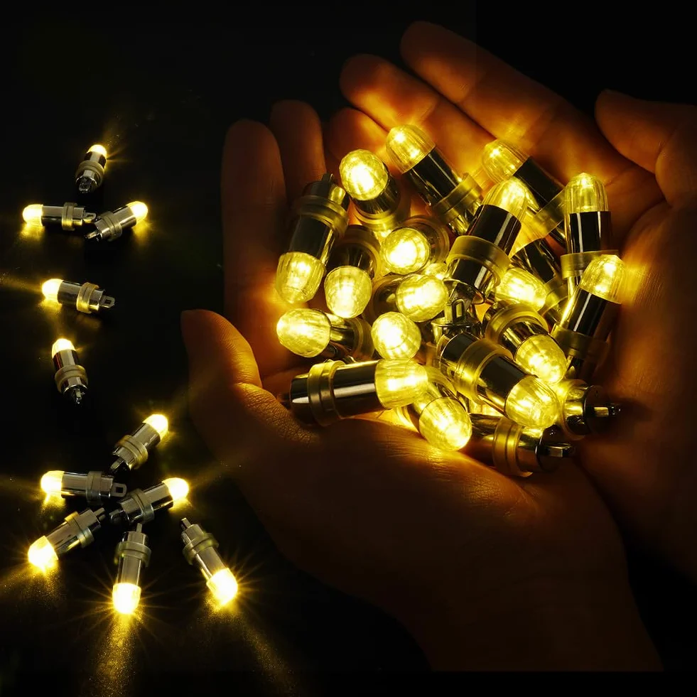 HOTUT Balon LED, ciepła biel, 25 szt. mini lampionów LED, papierowe lampiony, wodoodporność IP66, zasilanie bateryjne, DIY bezprzewodowe
