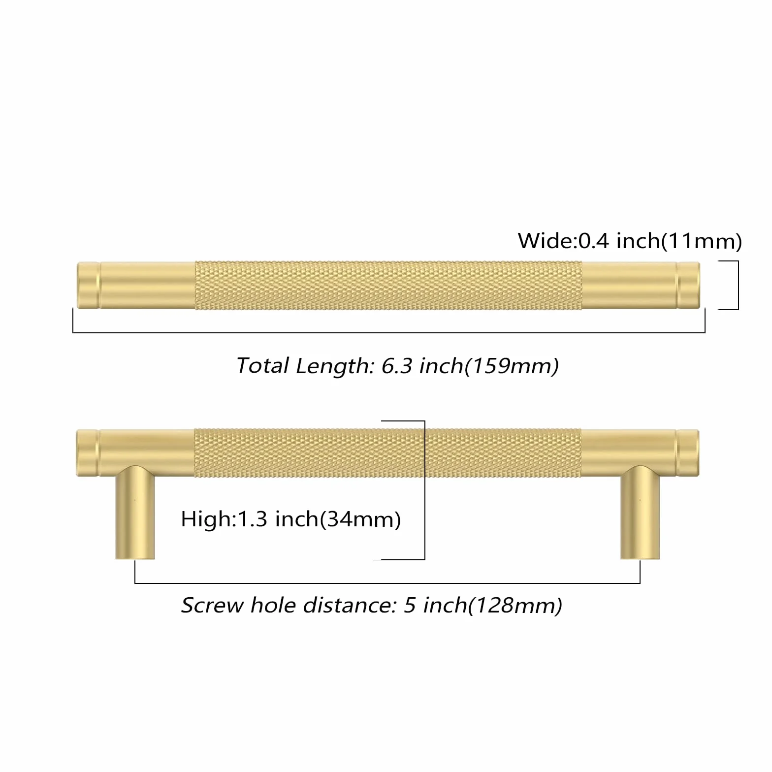 Amerdeco uchwyty do szafek kuchennych aluminiowe 128 mm 5 sztuk
