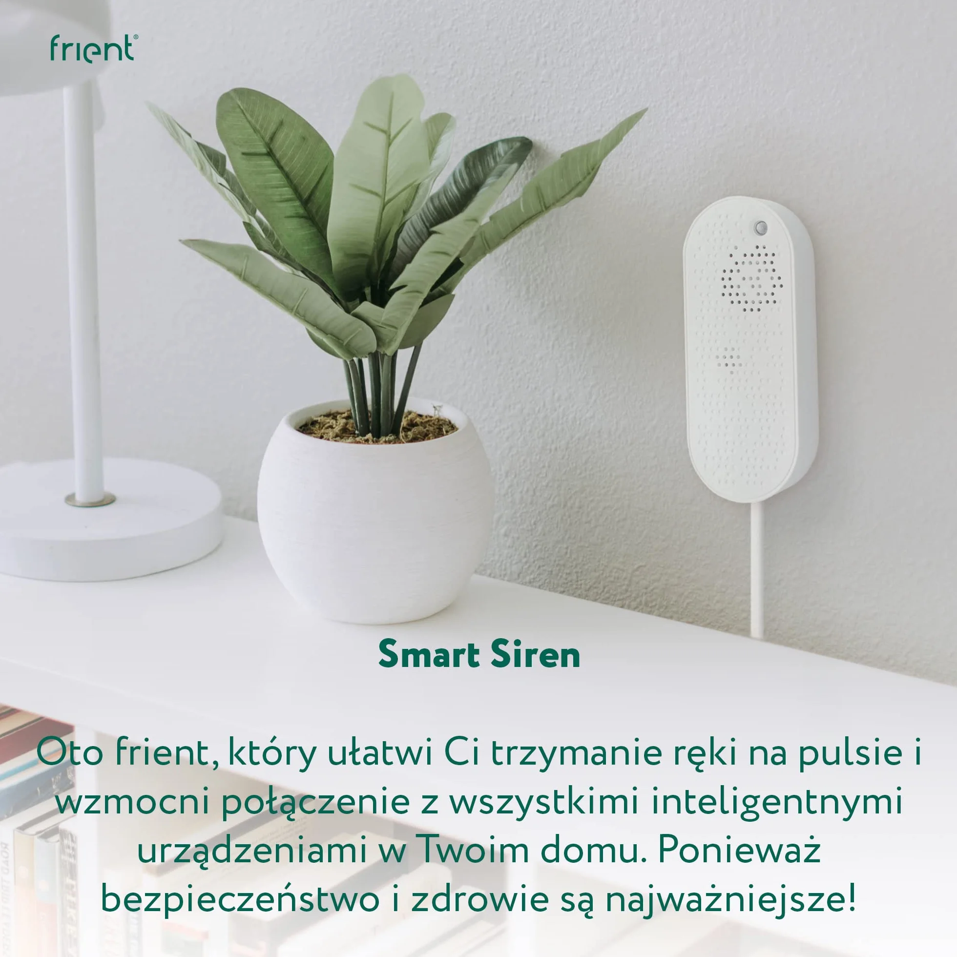 Frient Smart Siren Inteligentny Domowy System Alarmowy 90 dBm Zigbee Przedłużacz zasięgu Kompatybilny SmartThings Home Assistant Homey