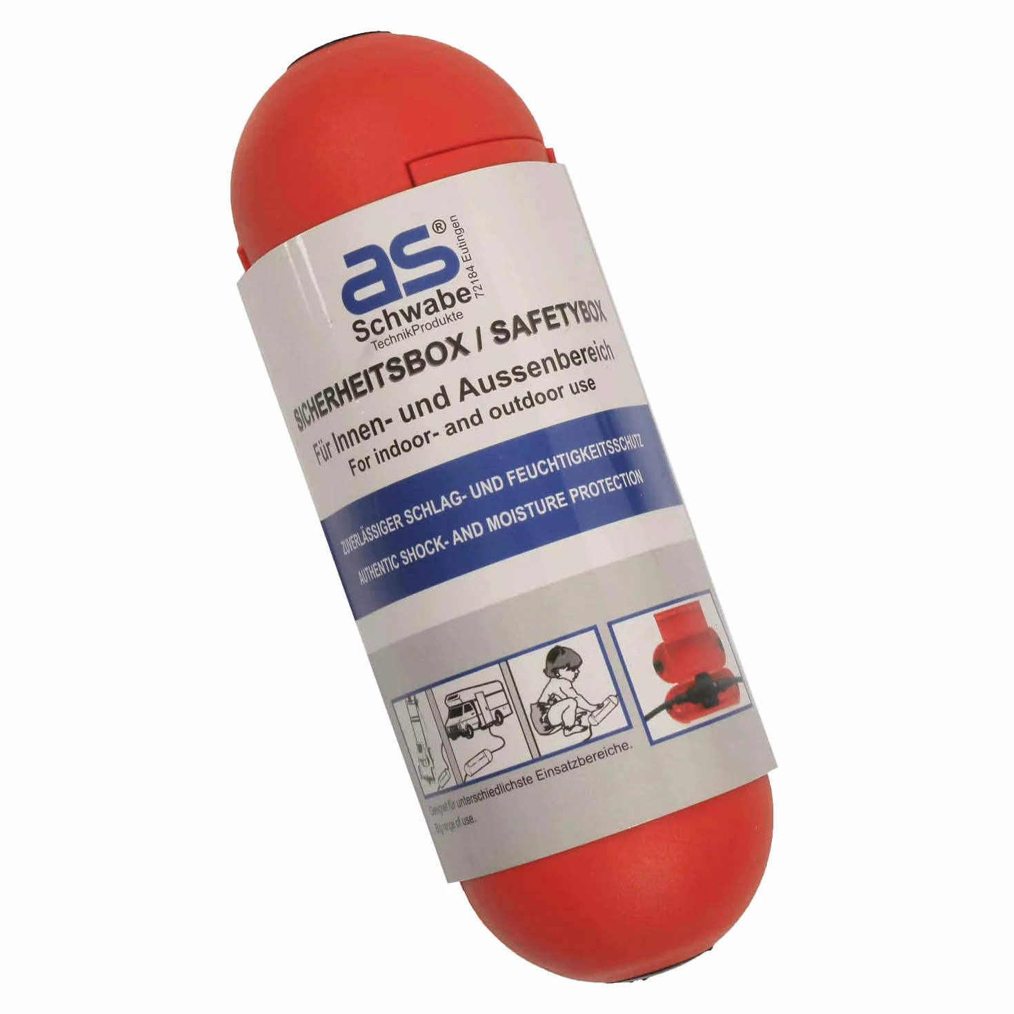 Schwabe Sicherheitsbox Schuko Stecker Buchse Außenbereich IP44 Rot 48707