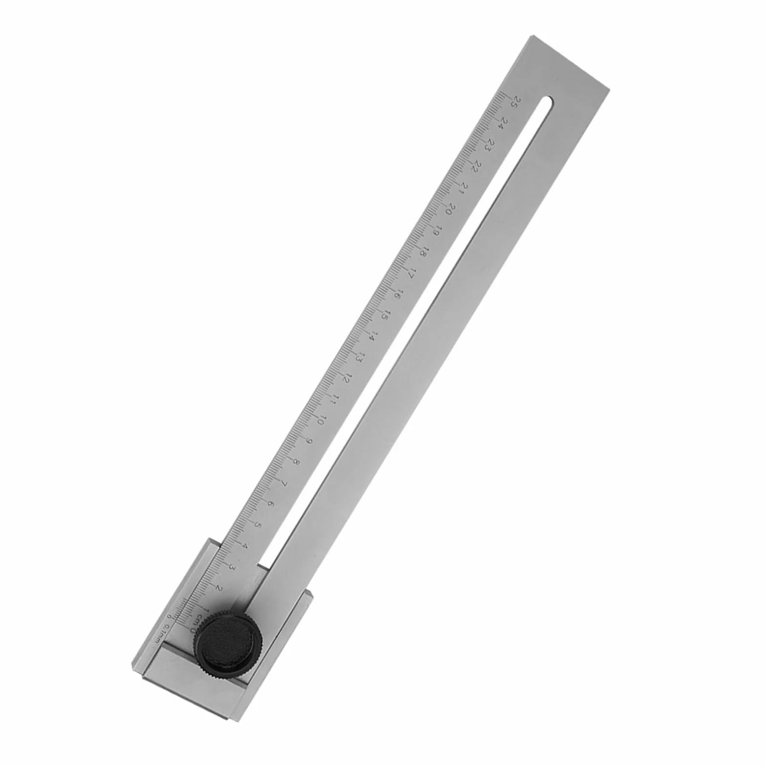 Linijka Pomiarowa 0-250 mm, Dokładność 0,1 mm, Narzędzie z Gałką, Widoczna Skala
