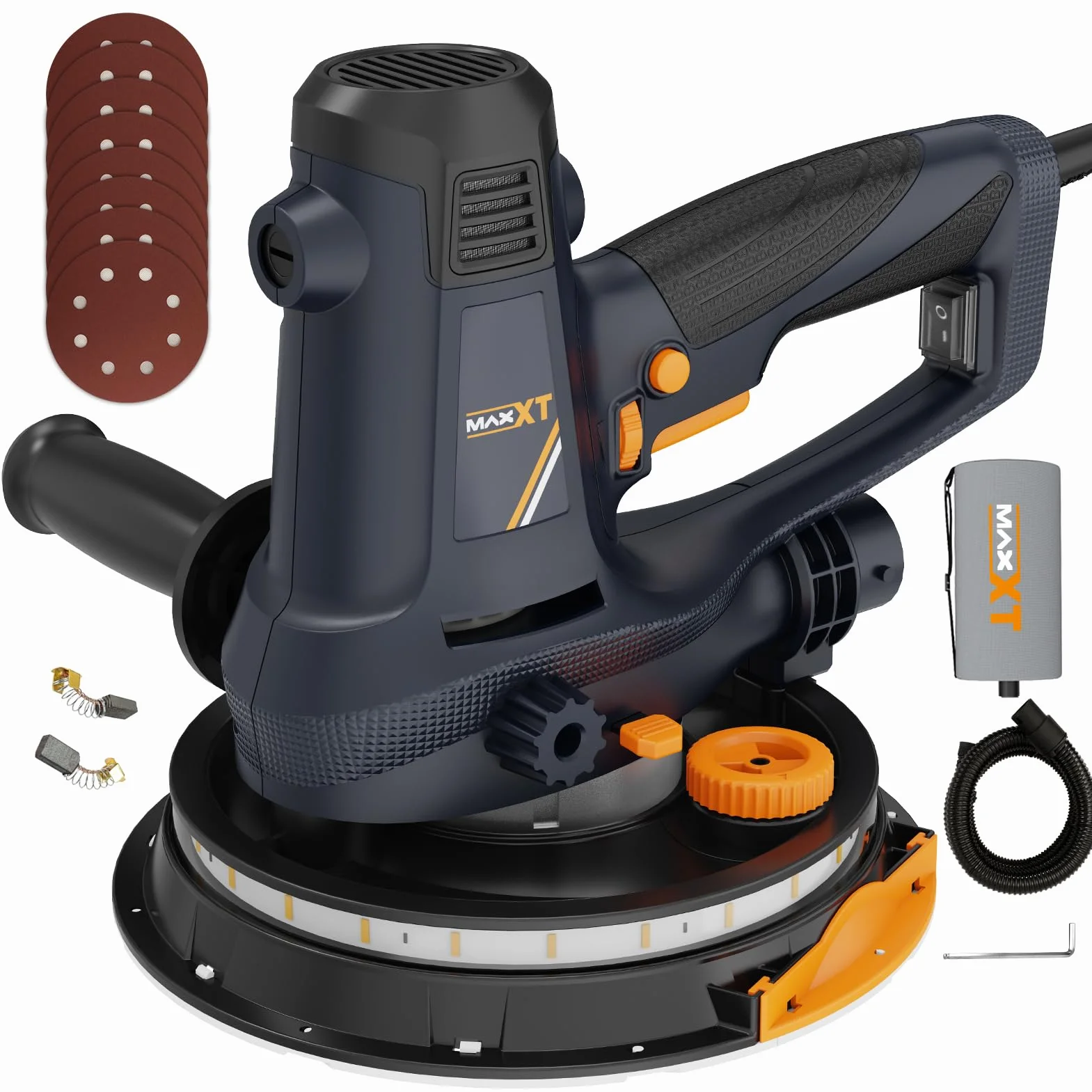 MAXXT Szlifierka ścienna i sufitowa 810 W 1500-2800 obr./min z diodami LED 4M kabel 8 tarcz