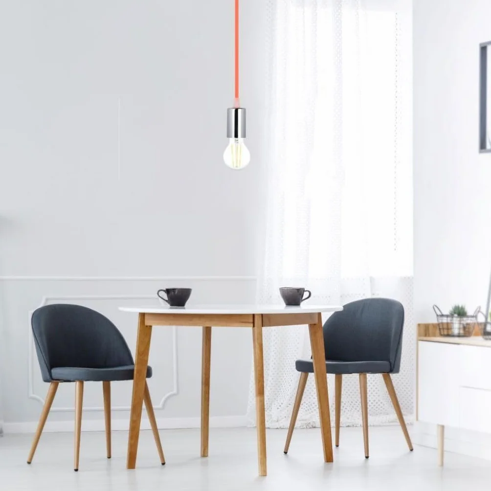 V-TAC VT-7338 Lampa Wisząca Chrom E27 Pomarańczowy 60mm