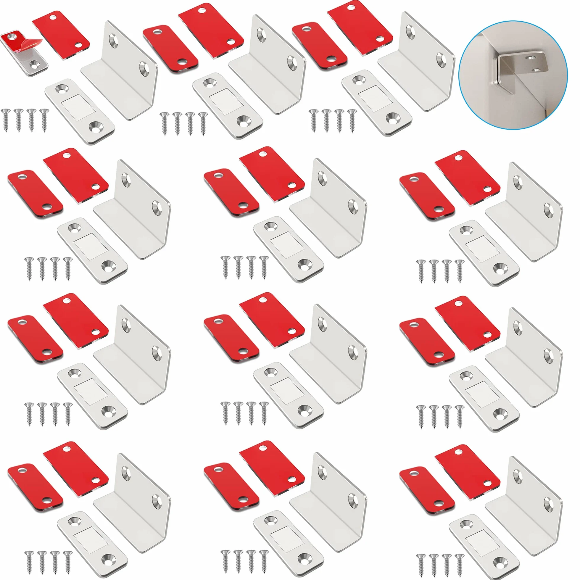 Magnetyczny magnes na drzwi 12 sztuk samoprzylepne zamki magnetyczne Moebel
