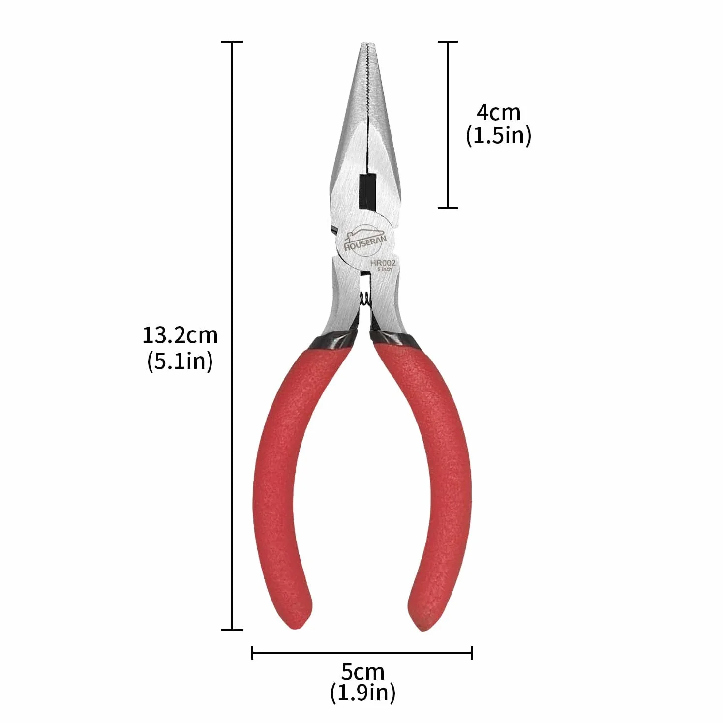 Szczypce płaskie igłowe 13 cm, 2 sztuki, z bocznym nożykiem