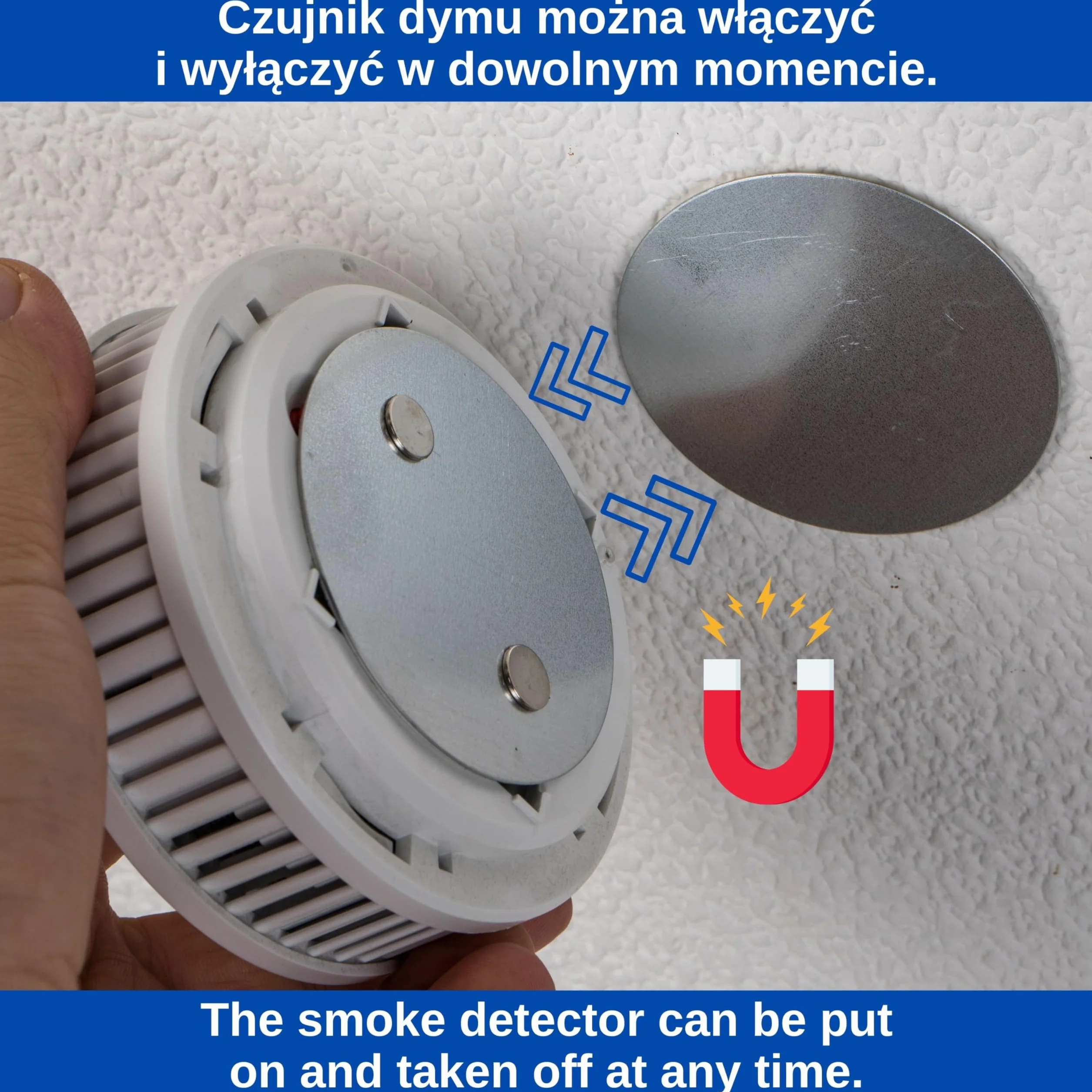 Uchwyt Magnetyczny do Czujnika Dymu 4 sztuk Ø 70 mm