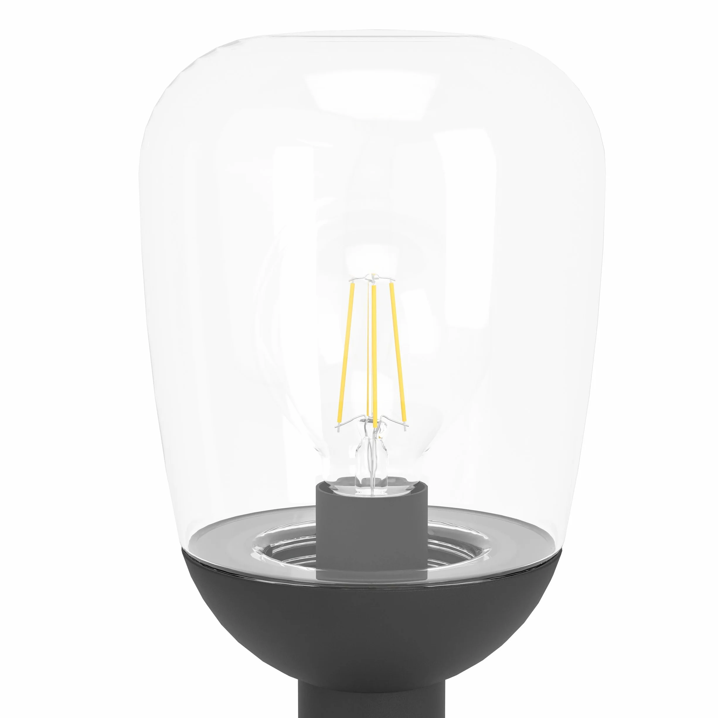 EGLO Donatori zewnętrzna lampa stojąca retro czarna aluminium szkło przezroczyste E27 IP44