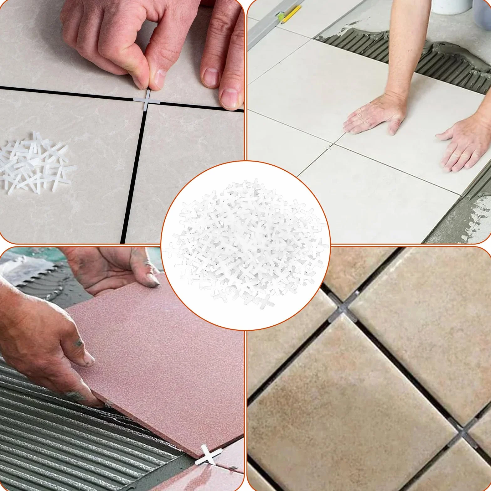 Yuanchu 500 sztuk krzyżówek do płytek, 3 mm, PCW, białe
