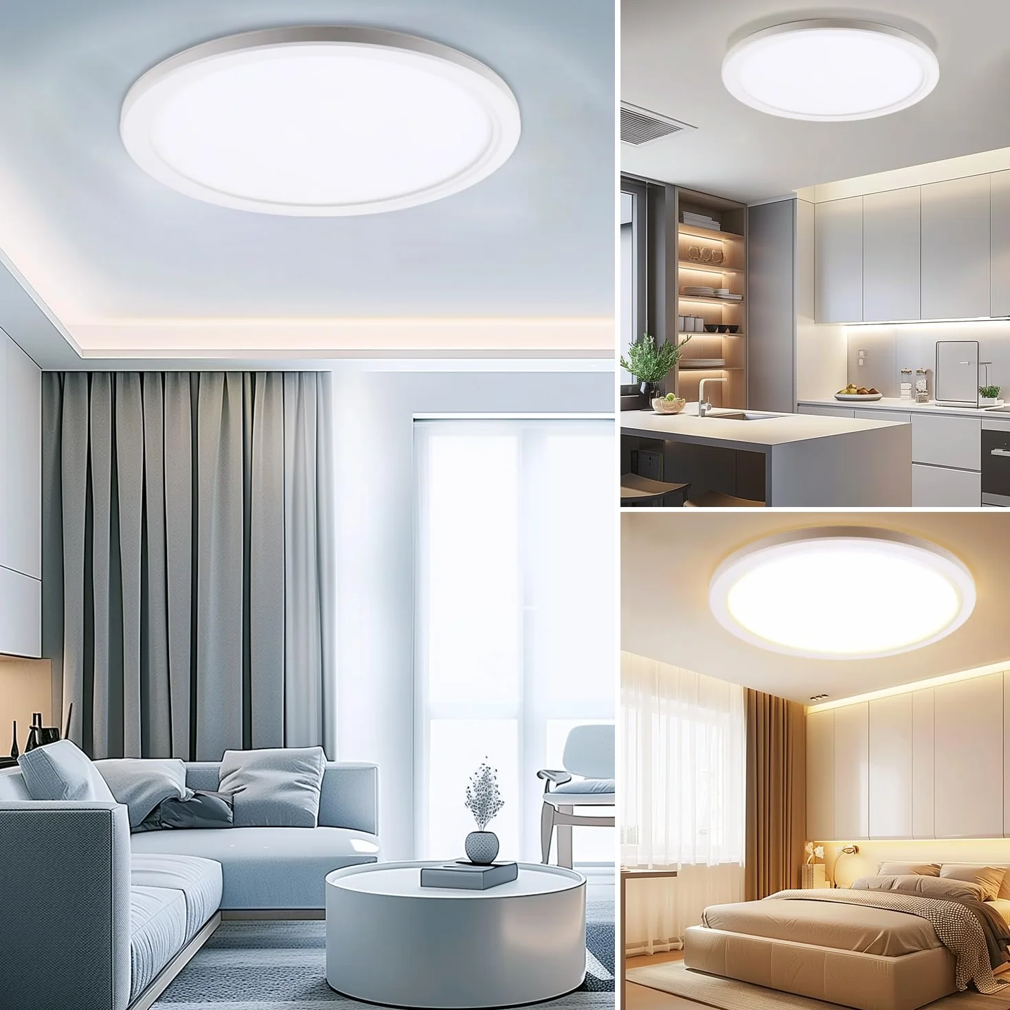 DA LIGHT Płaska lampa sufitowa LED 18W 2000lm 22cm IP54 wodoodporna 3CCT regulowany