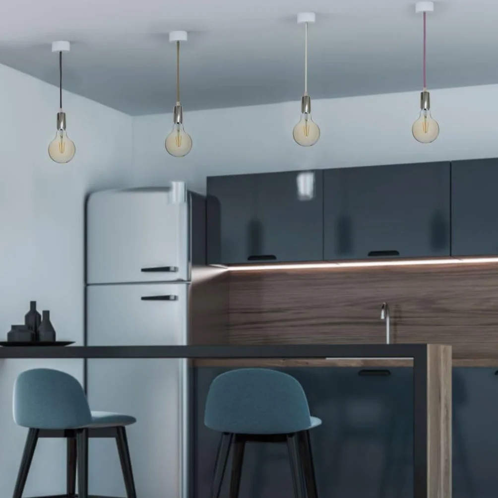 V-TAC VT-7338 Lampa Wisząca Chrom E27 Pomarańczowy 60mm