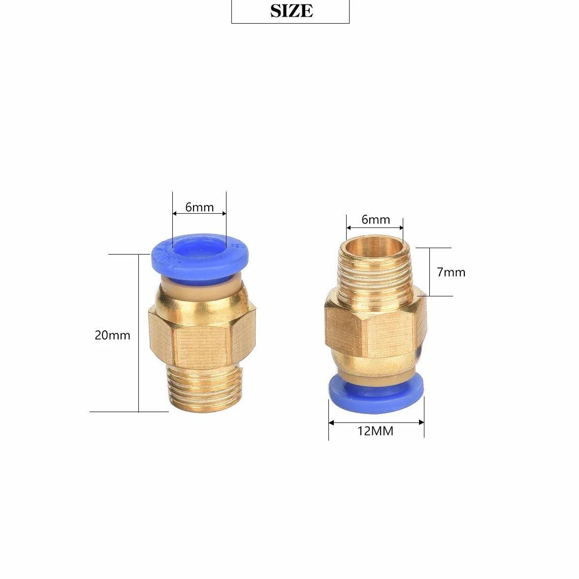 Złącze wtykowe szybkozłącze pneumatyczne G1/8" x 6 mm 5 sztuk złączka śrubowa wtykowa