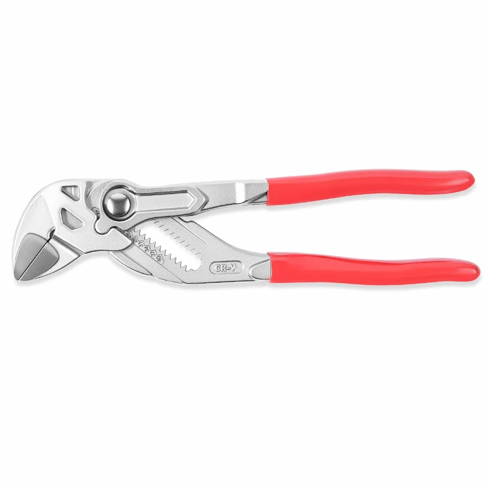Klucz szczypcowy 180 mm regulowane szczypce do pomp wodnych stal Cr-V podwójne uchwyty równoległe szczęki