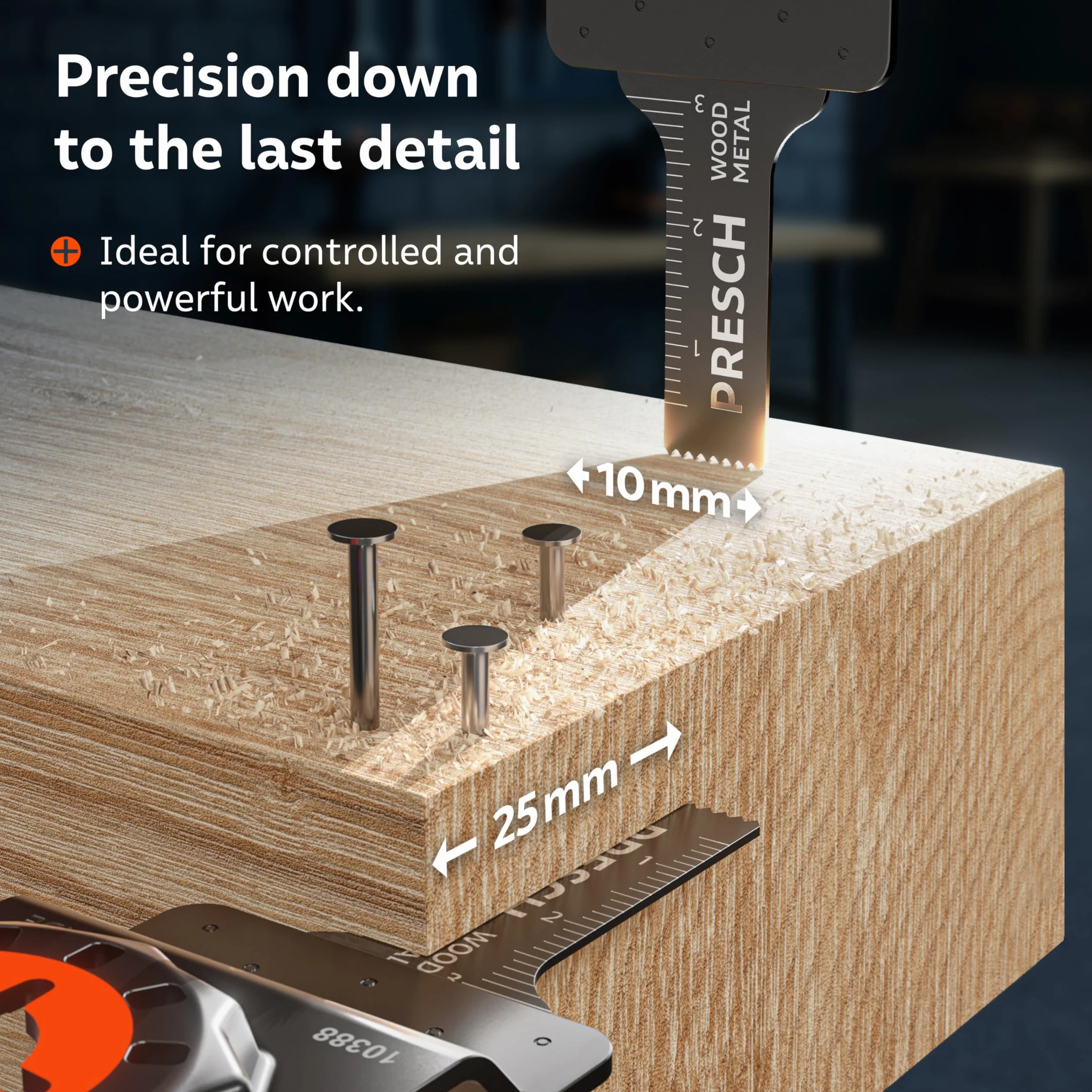 Presch Brzeszczoty Multitoola do Drewna i Metalu 25×10mm - Starlock - Cięcia Bi-Metal
