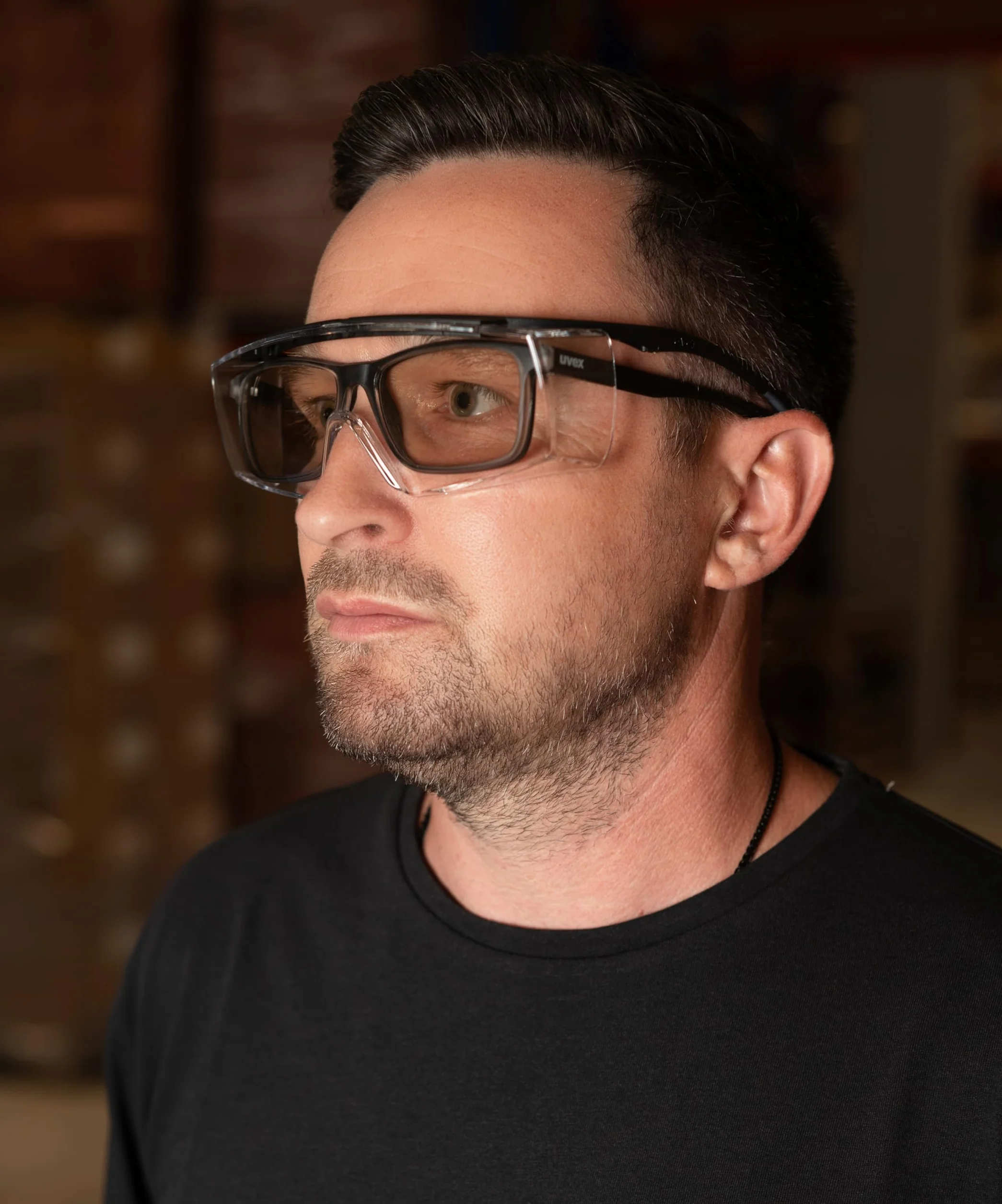 Uvex 893299 Super f OTG 9169 okulary ochronne, czarne/przezroczyste, 2C-1,2 W 1 F, uvex Supravision Sapphire