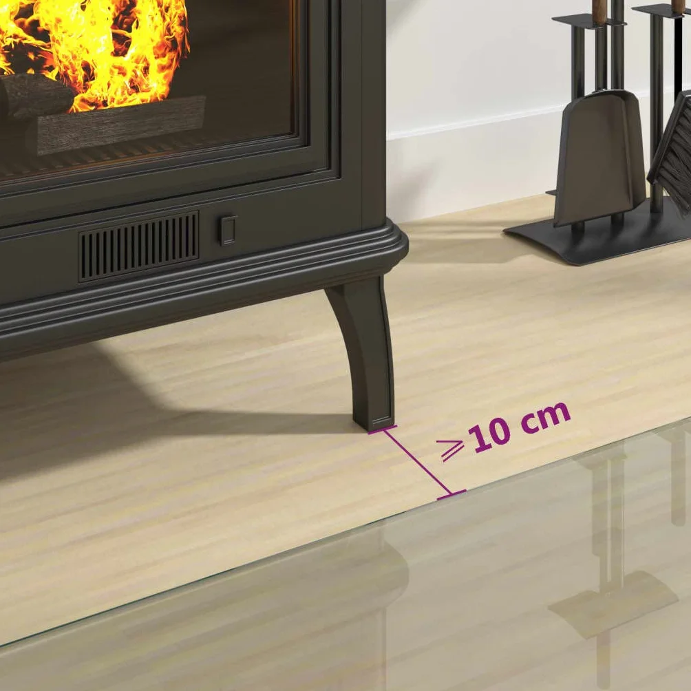 vidaXL Piec kominkowy szklana płyta kominkowa półokrągła 1000 x 500 mm