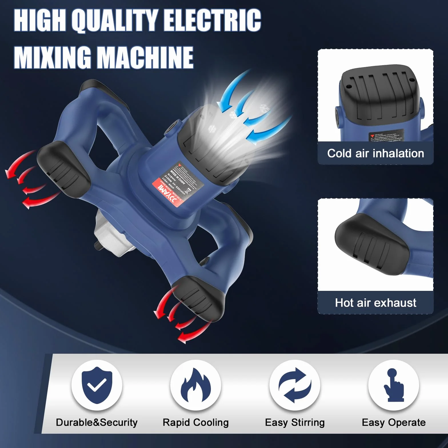 Mieszadło do zaprawy murarskiej 2100 W 6 prędkości M14 do betonu