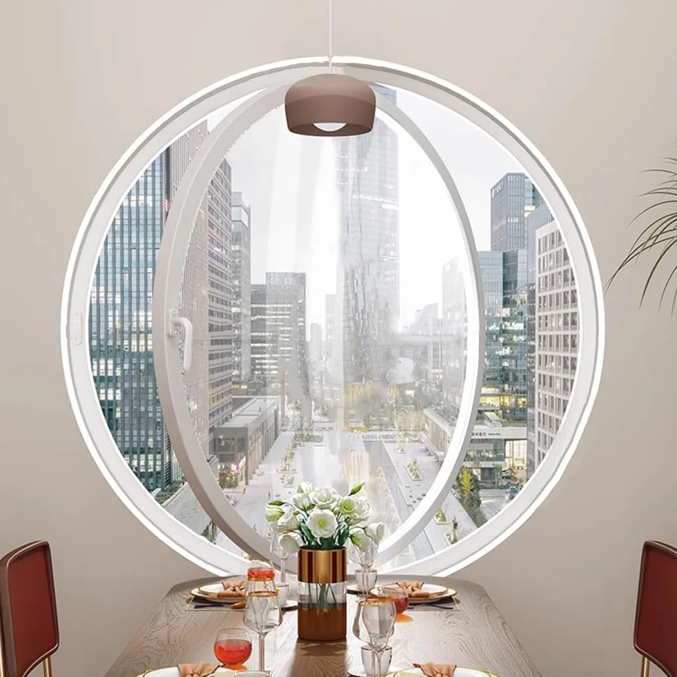 Okno obrotowe ze szkła hartowanego 360° aluminium 34cm White